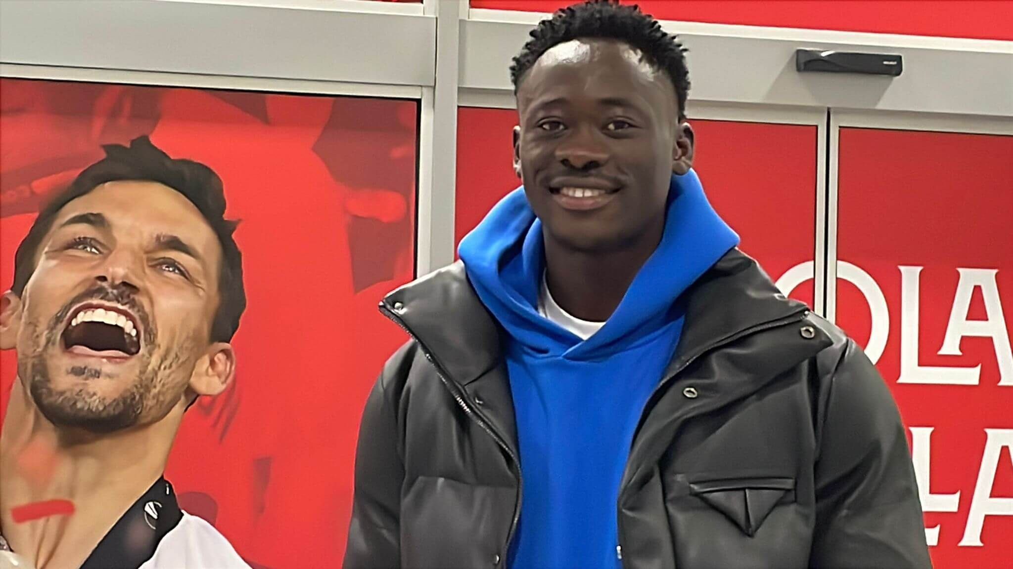 Akor Adams, a su llegada a Sevilla.