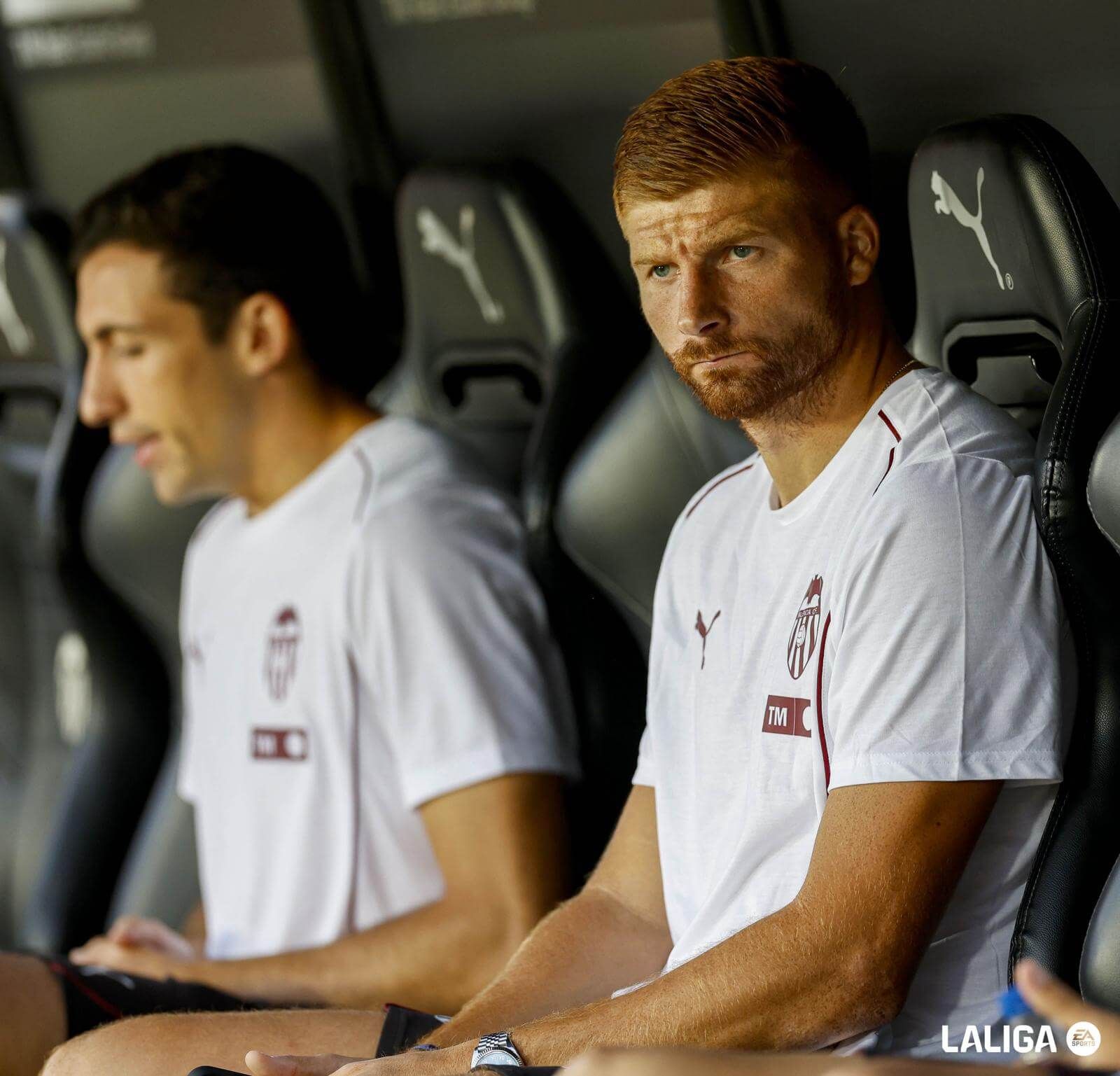  Maximiliano Caufriez, con César Tárrega en Mestalla.