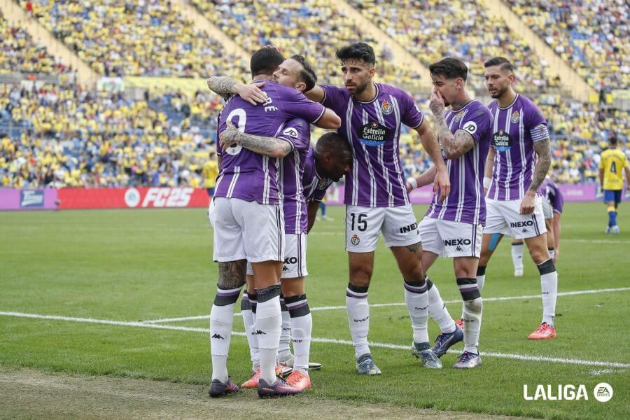 Eray Cömert celebra el gol del Real Valladolid ante la UD Las Palmas.