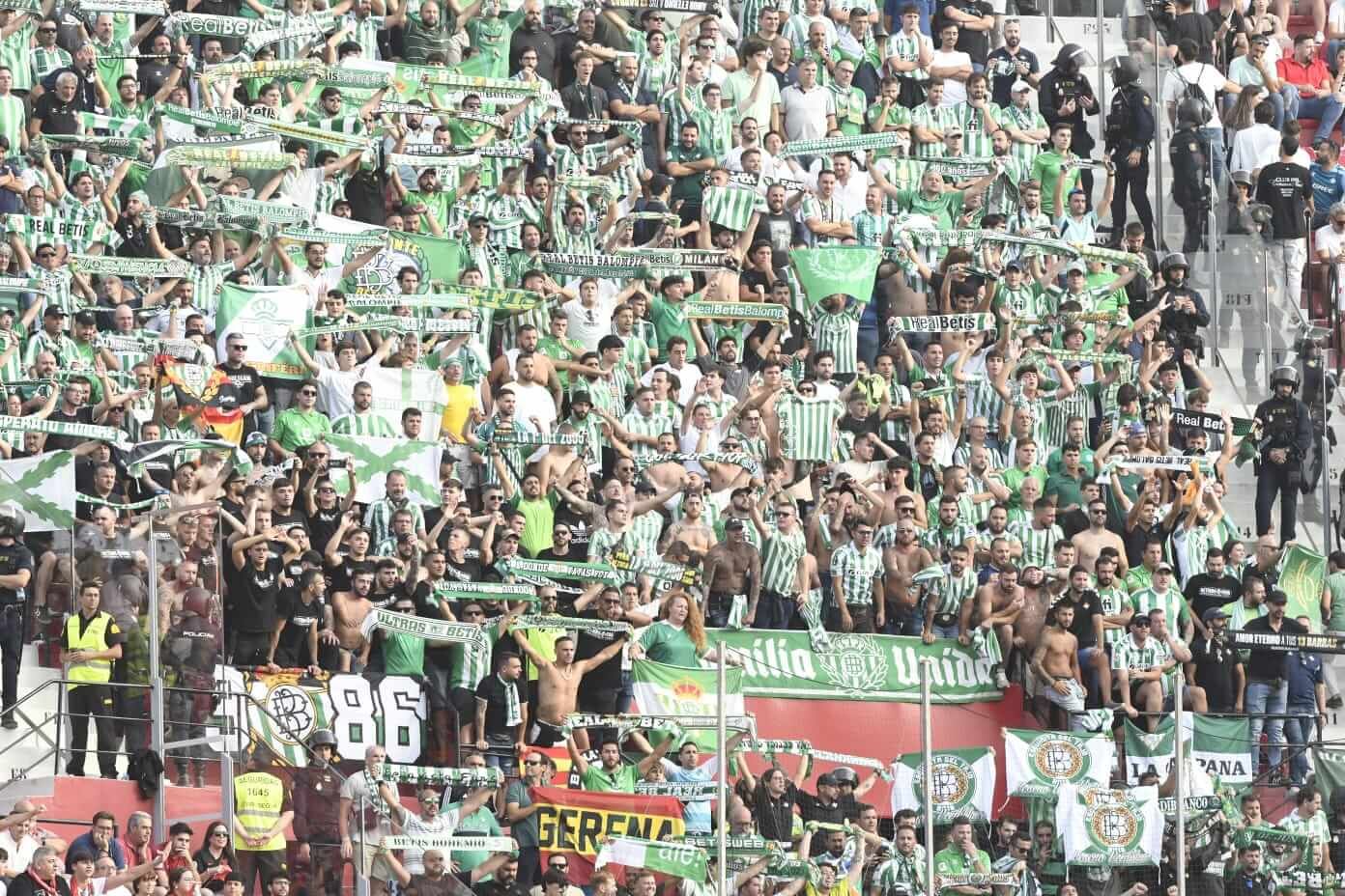  Imagen de la afición del Real Betis en el derbi de este pasado domingo.