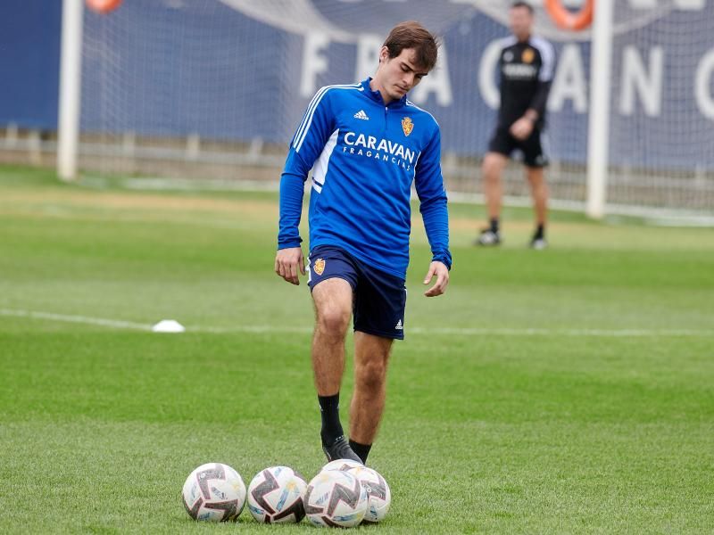  Francho Serrano en un entrenamiento del Real Zaragoza.