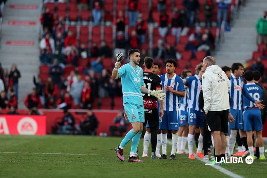  Joan García protesta durante el Mallorca-Espanyol.