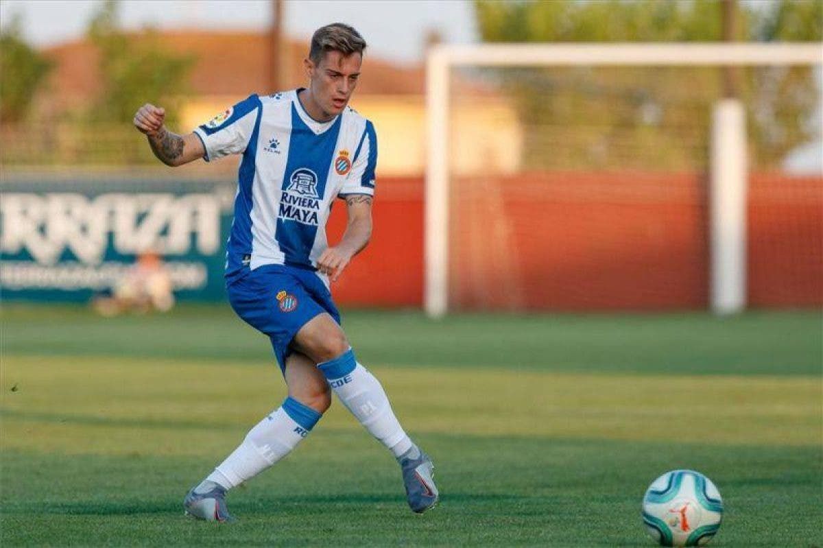 Pol Lozano, en un partido con el Espanyol.