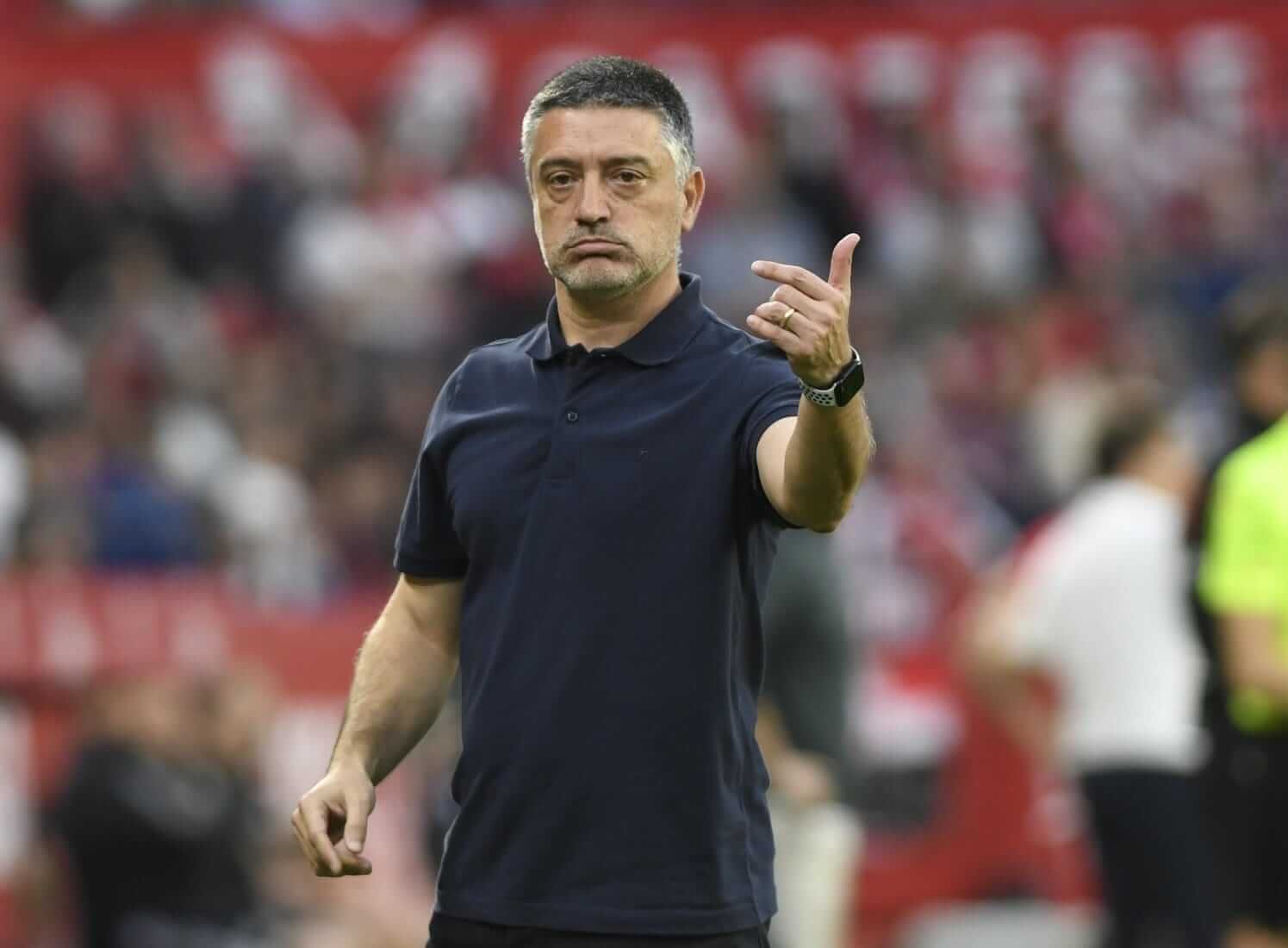 Xavier García Pimienta, en el Sevilla-Rayo Vallecano.