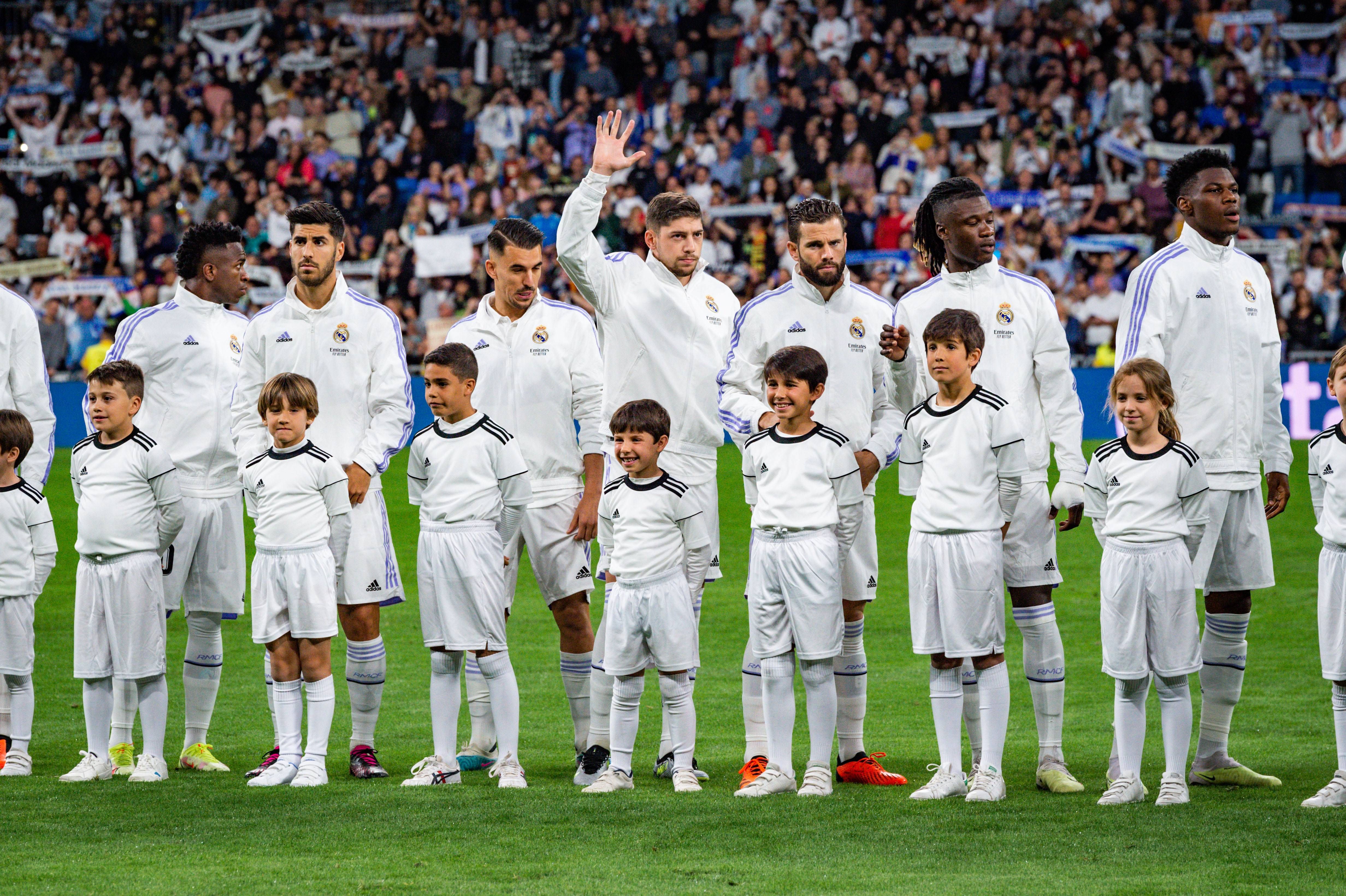  Vinicius, Asensio, Ceballos, Valverde, Nacho, Camavinga y Tchouaméni, en un partido del Real Madrid.