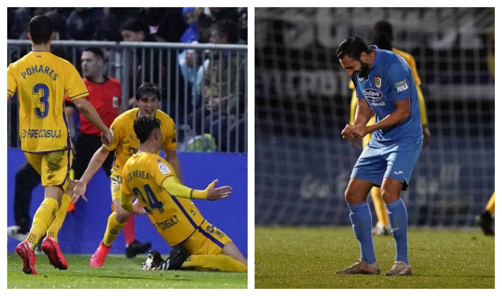 Álex Mula y José Rodríguez, en el Alcorcón-Fuenlabrada (Fotos: LaLiga).