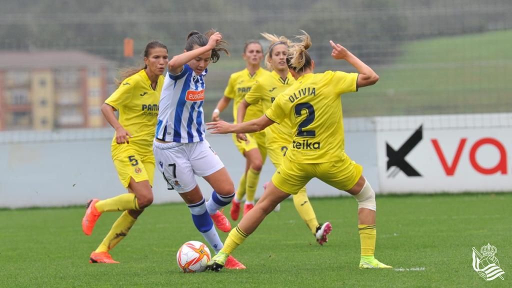 Amaiur Sarriegi, en un lance del Real Sociedad-Villarreal.