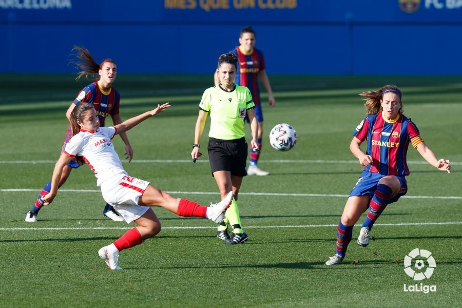  Imagen del partido entre el FC Barcelona y el Sevilla Femenino.