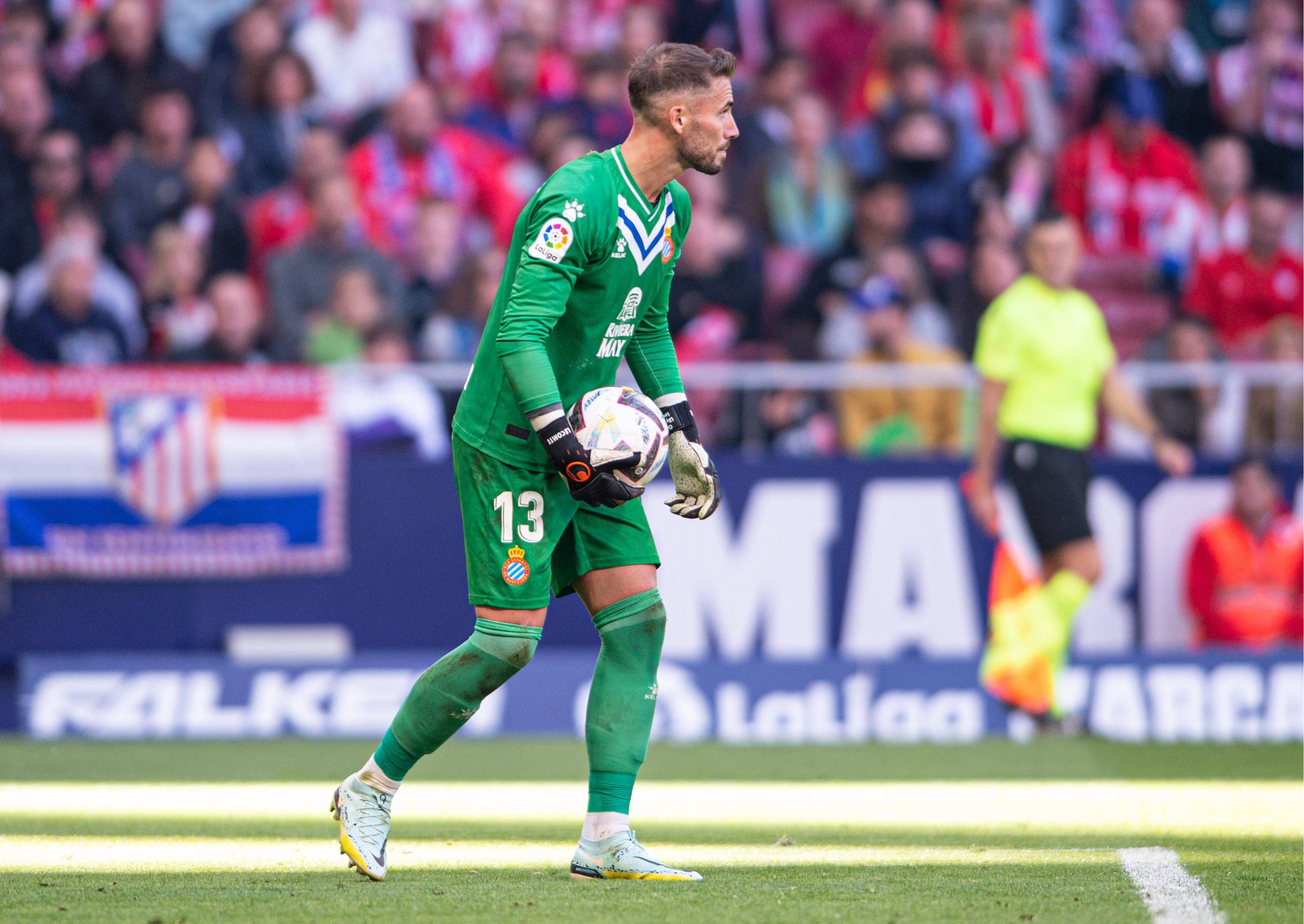 Benjamin Lecomte, durante el Atlético de Madrid-Espanyol (Foto: Cordon Press).