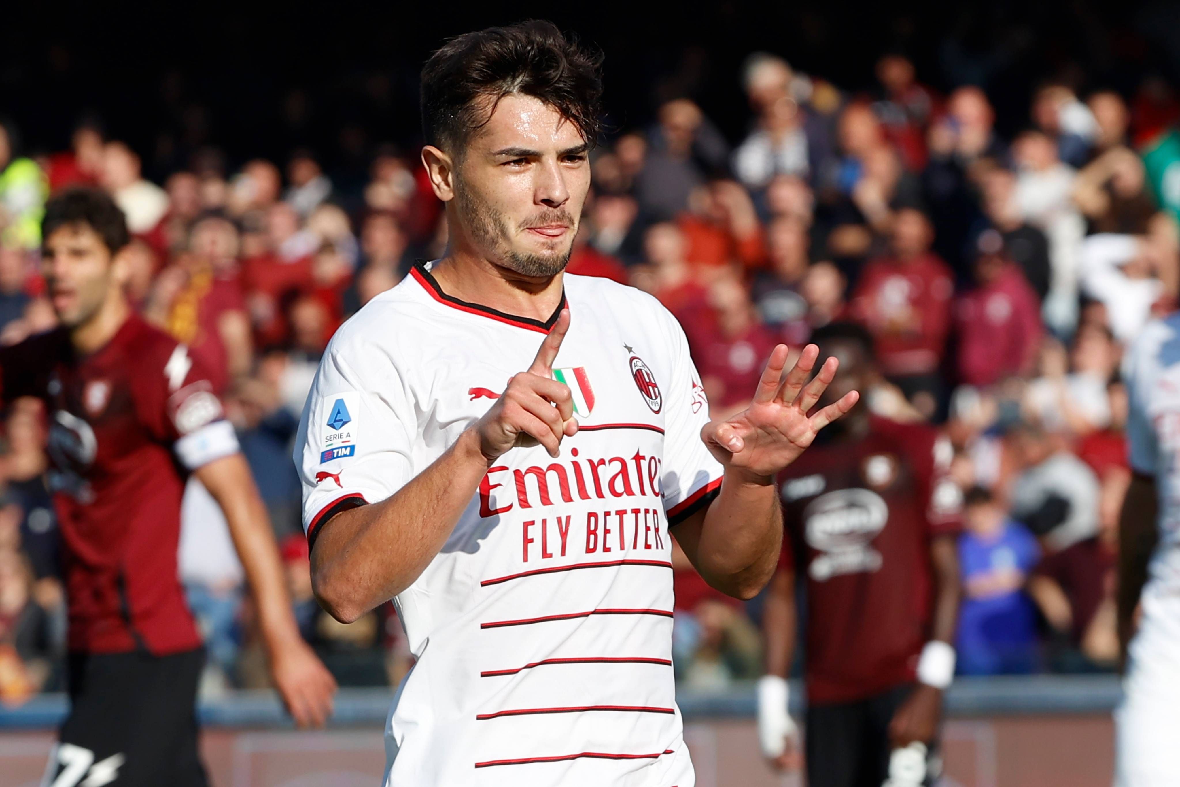  Brahim Díaz celebra un gol con el Milan.