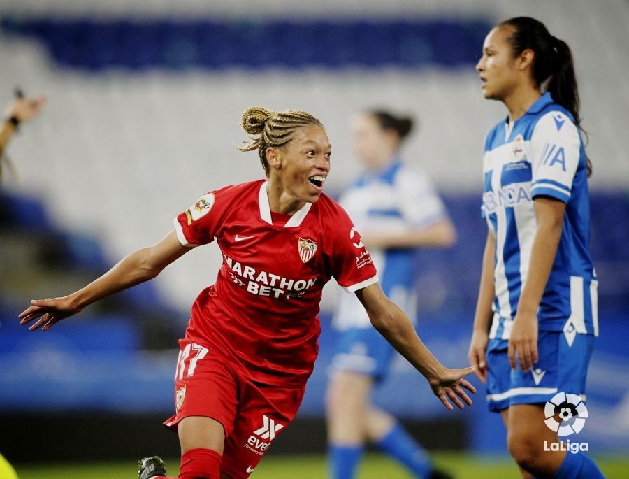  Coleman celebra su gol en Riazor.