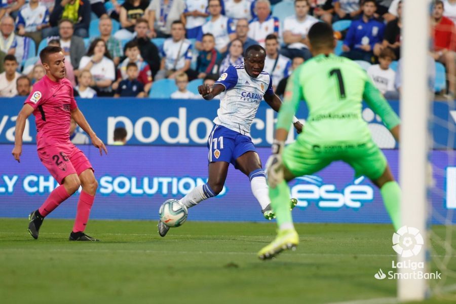 Dwamena, en el partido ante el Málaga de la primera vuelta.