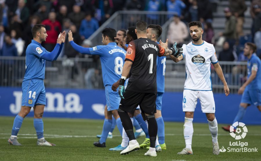  El Fuenlabrada, tras el duelo ante el Dépor.