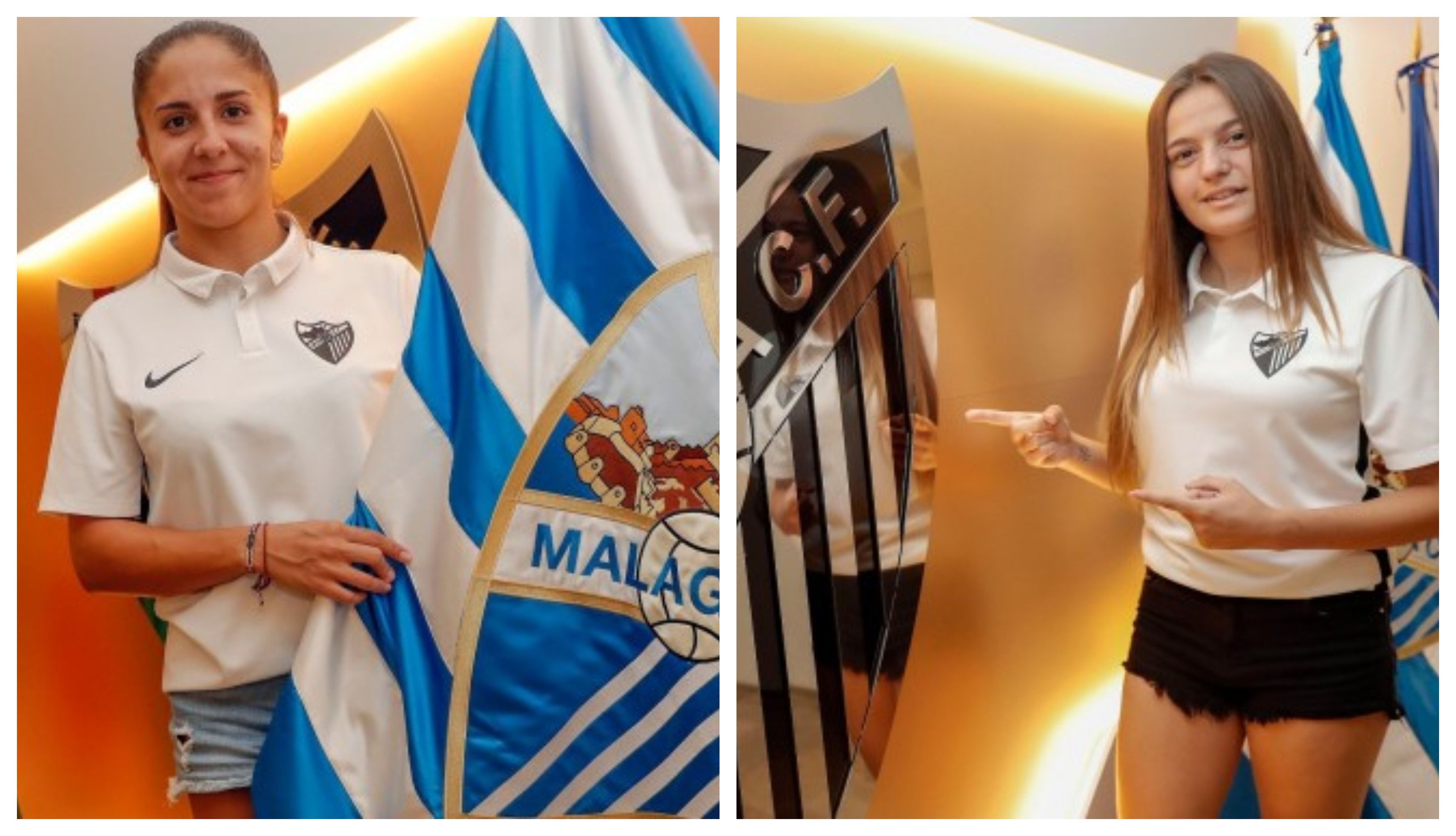 Encari y María Ruiz, tras renovar (Fotos: Málaga CF).