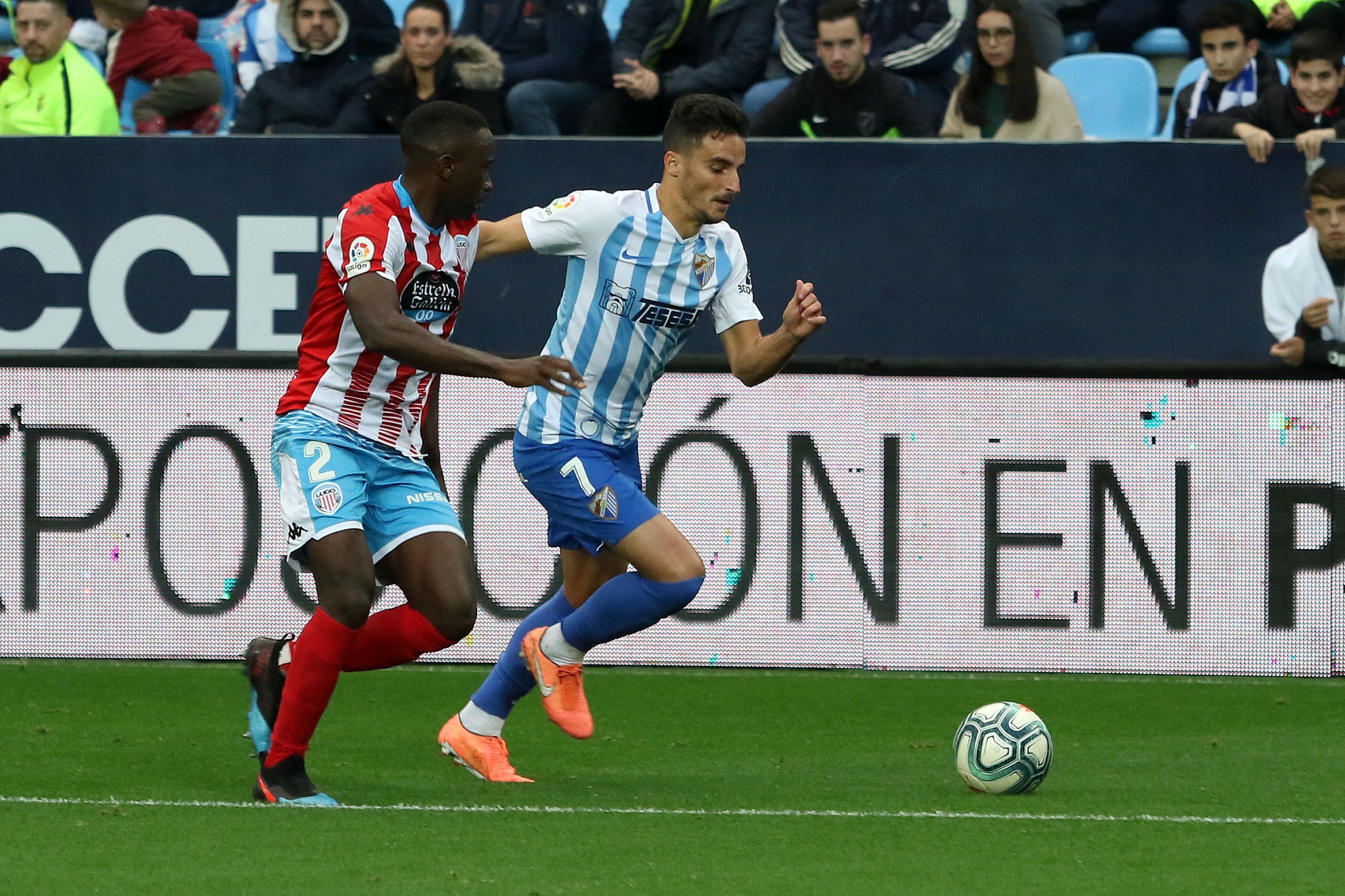 Juankar, en una acción del Málaga-Lugo.