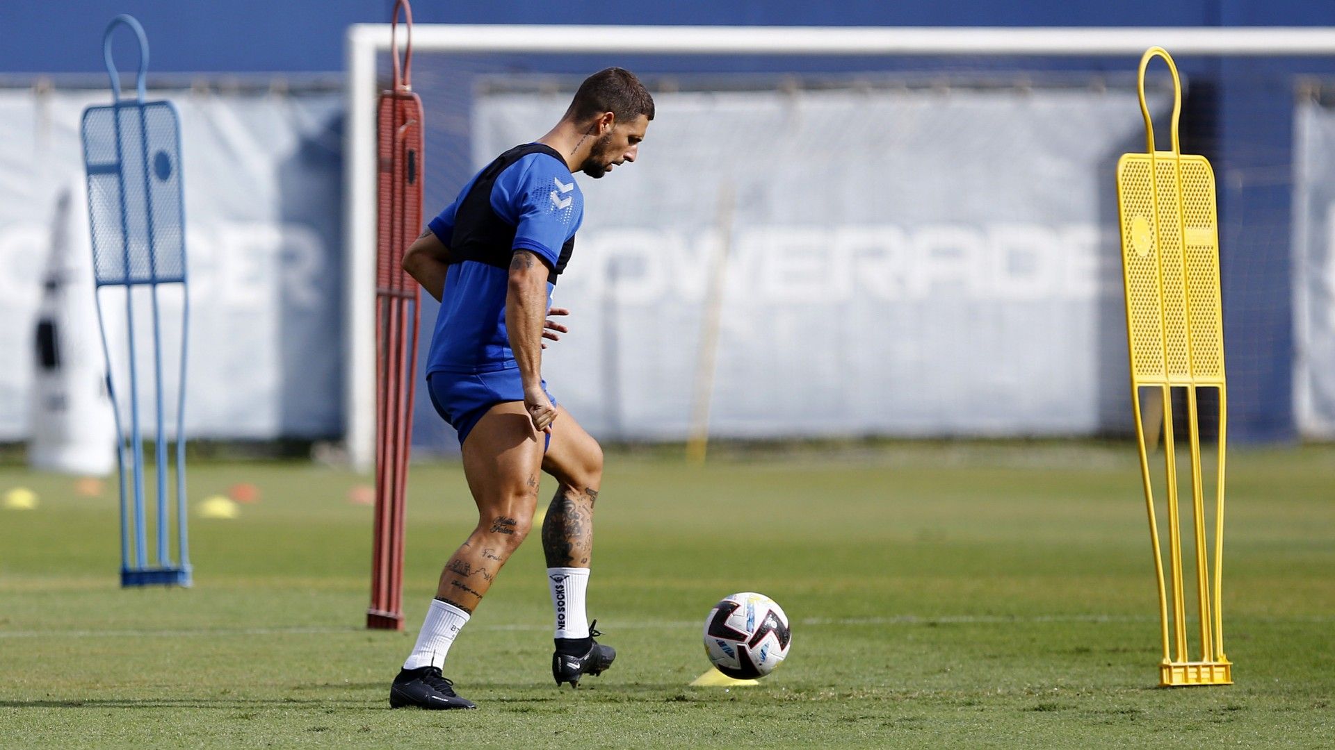 Fran Sol, en un entrenamiento del Málaga (Foto: MCF).