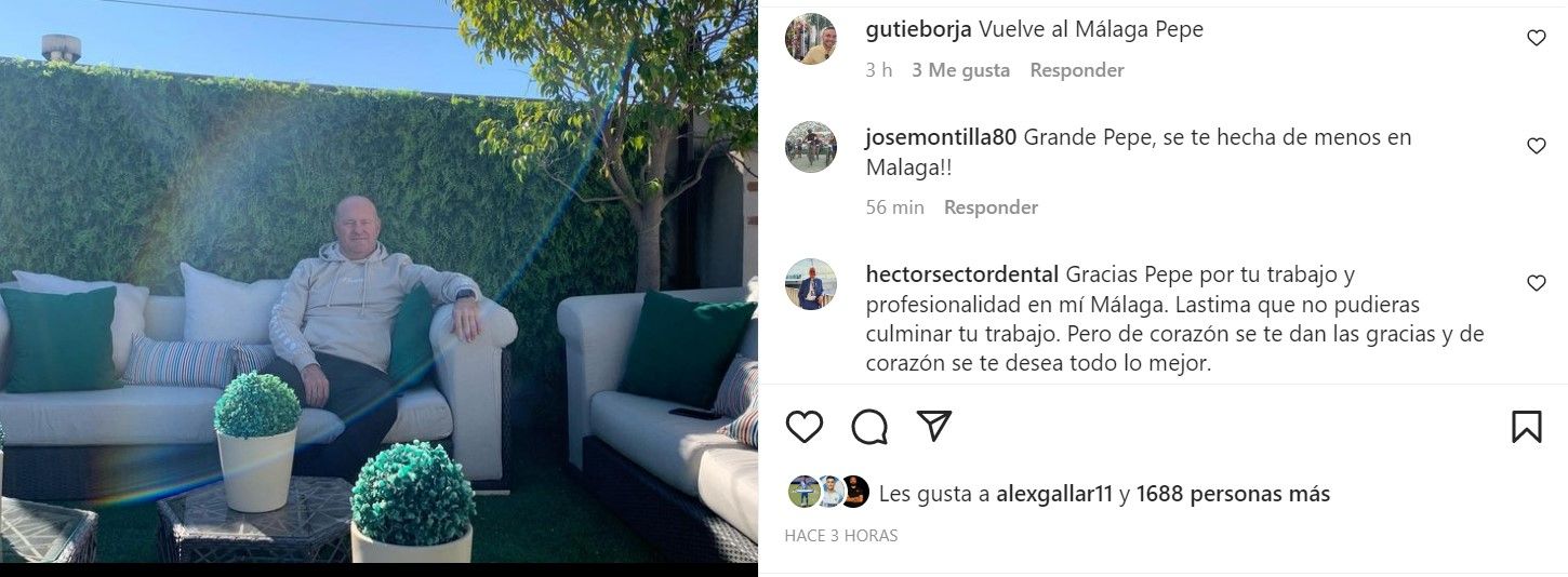  La afición le pide a Mel en redes que vuelva al Málaga.