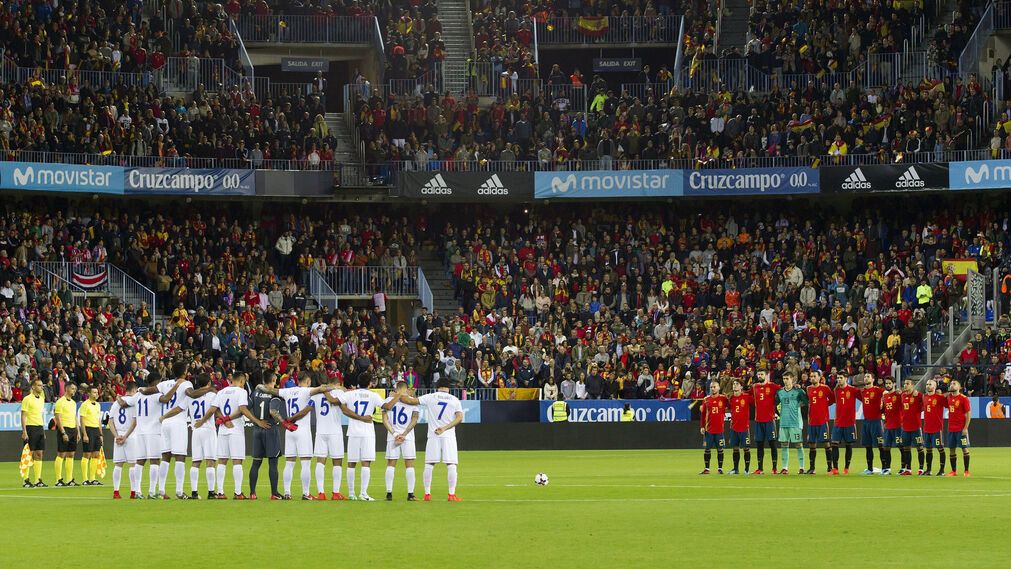  La Rosaleda, llena, antes del España-Costa Rica de 2017.