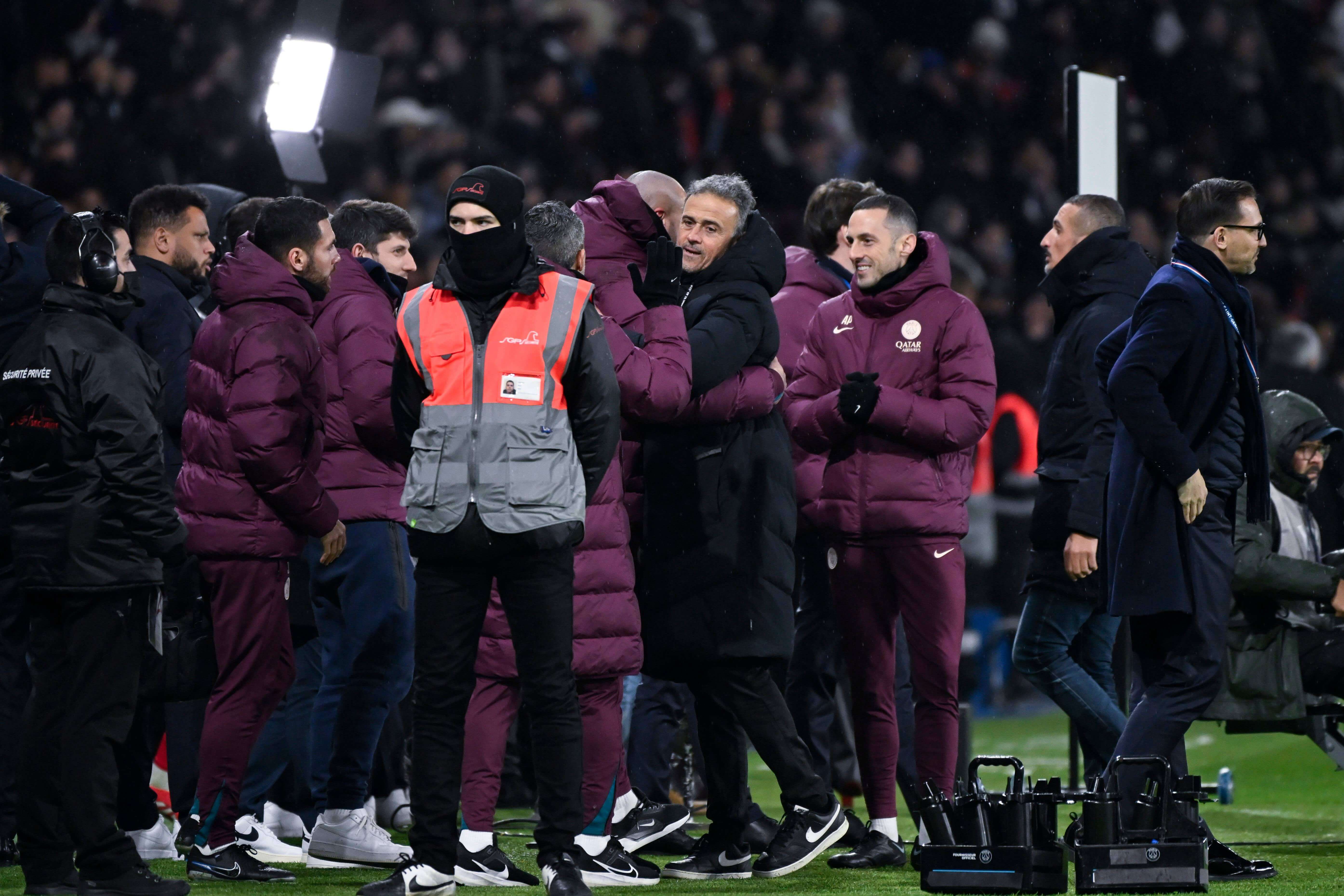  Luis Enrique celebra el triunfo en el PSG-Mónaco.