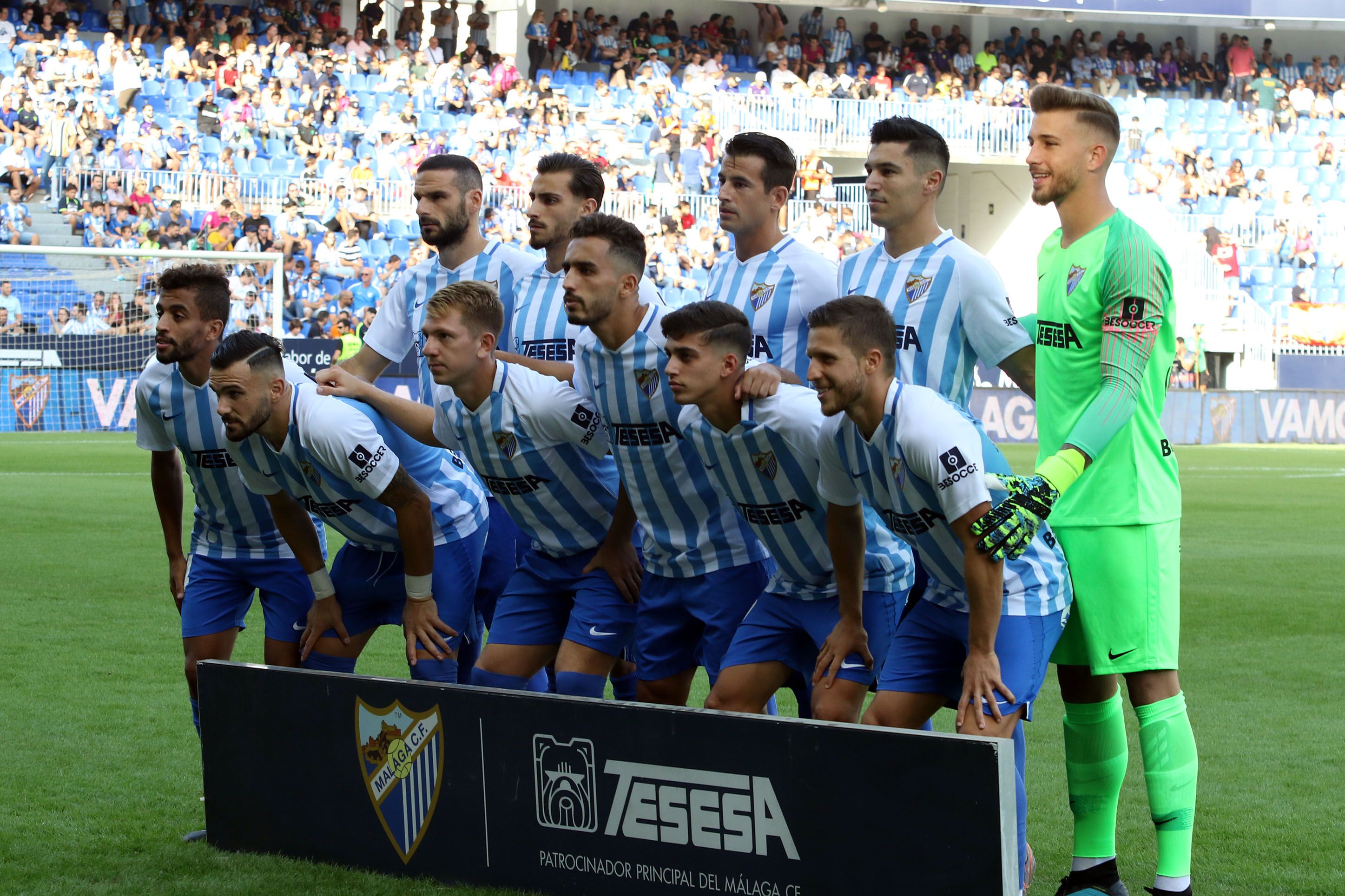 El once del Málaga ante el Cádiz en la primera vuelta.