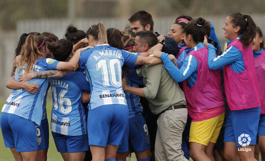 El Málaga CF Femenino, una piña tras un gol.