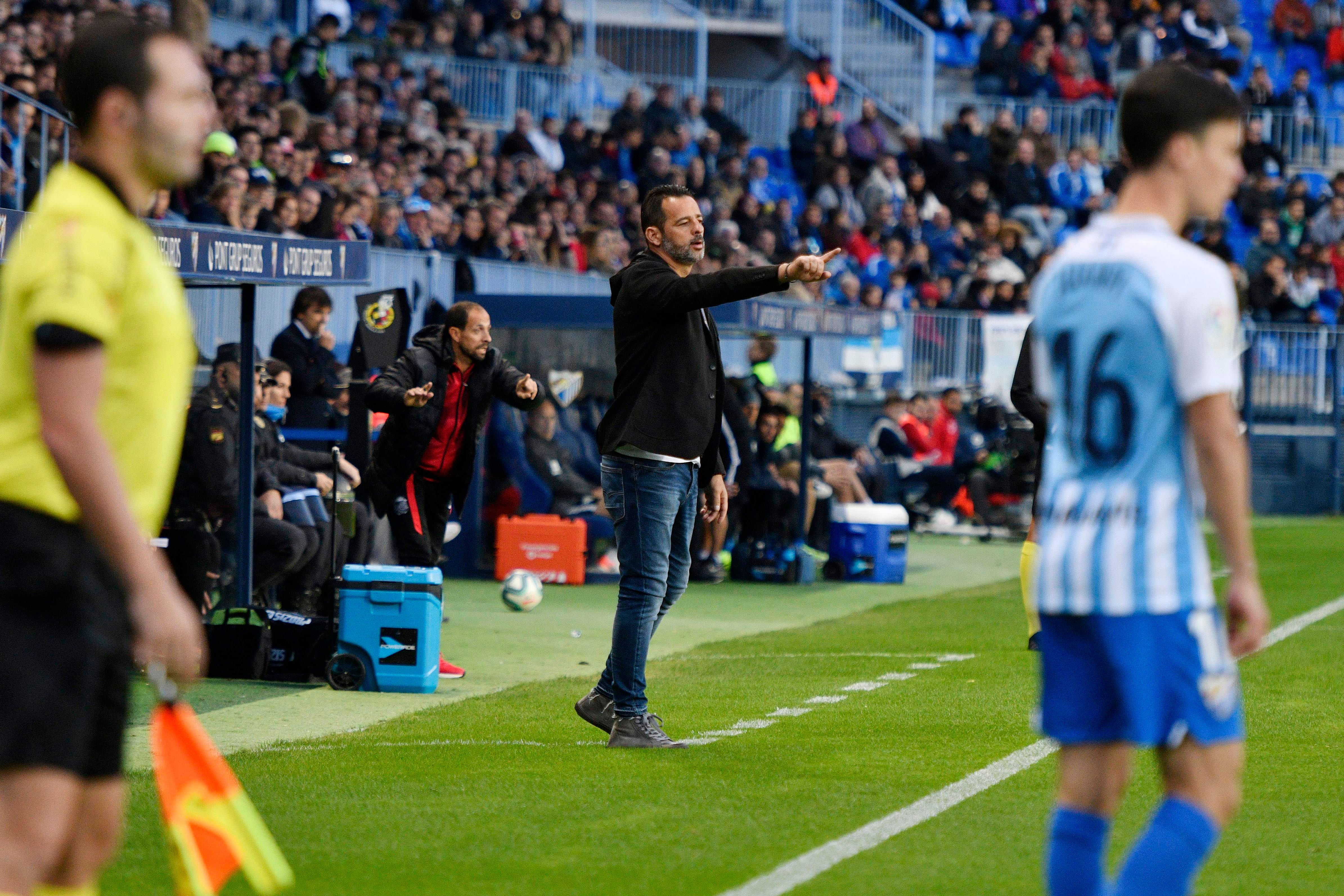  Mere Hermoso, en La Rosaleda durante el Málaga-Fuenlabrada.