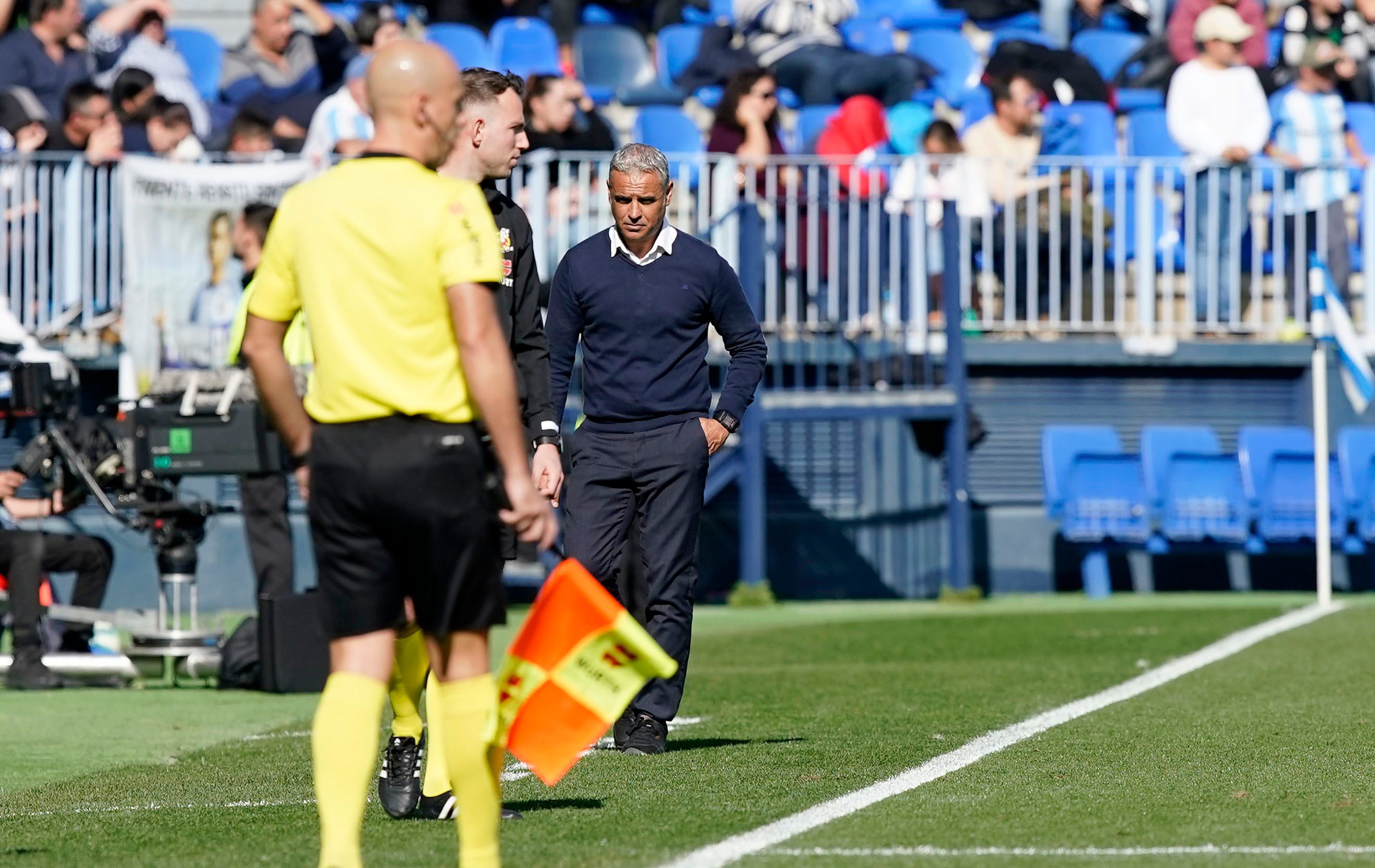 Pellicer, en la banda de La Rosaleda.