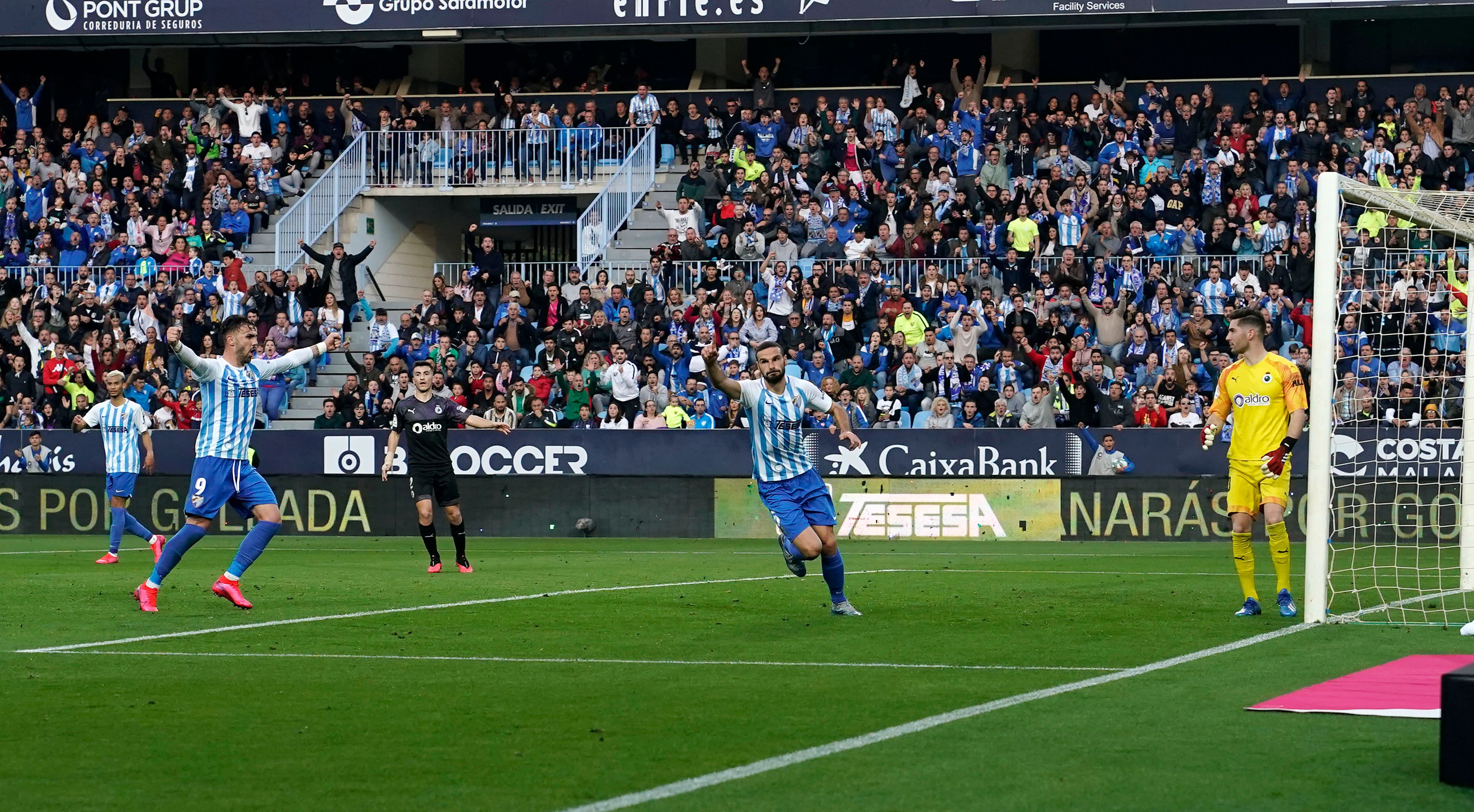 Lombán, celebrando el segundo gol.