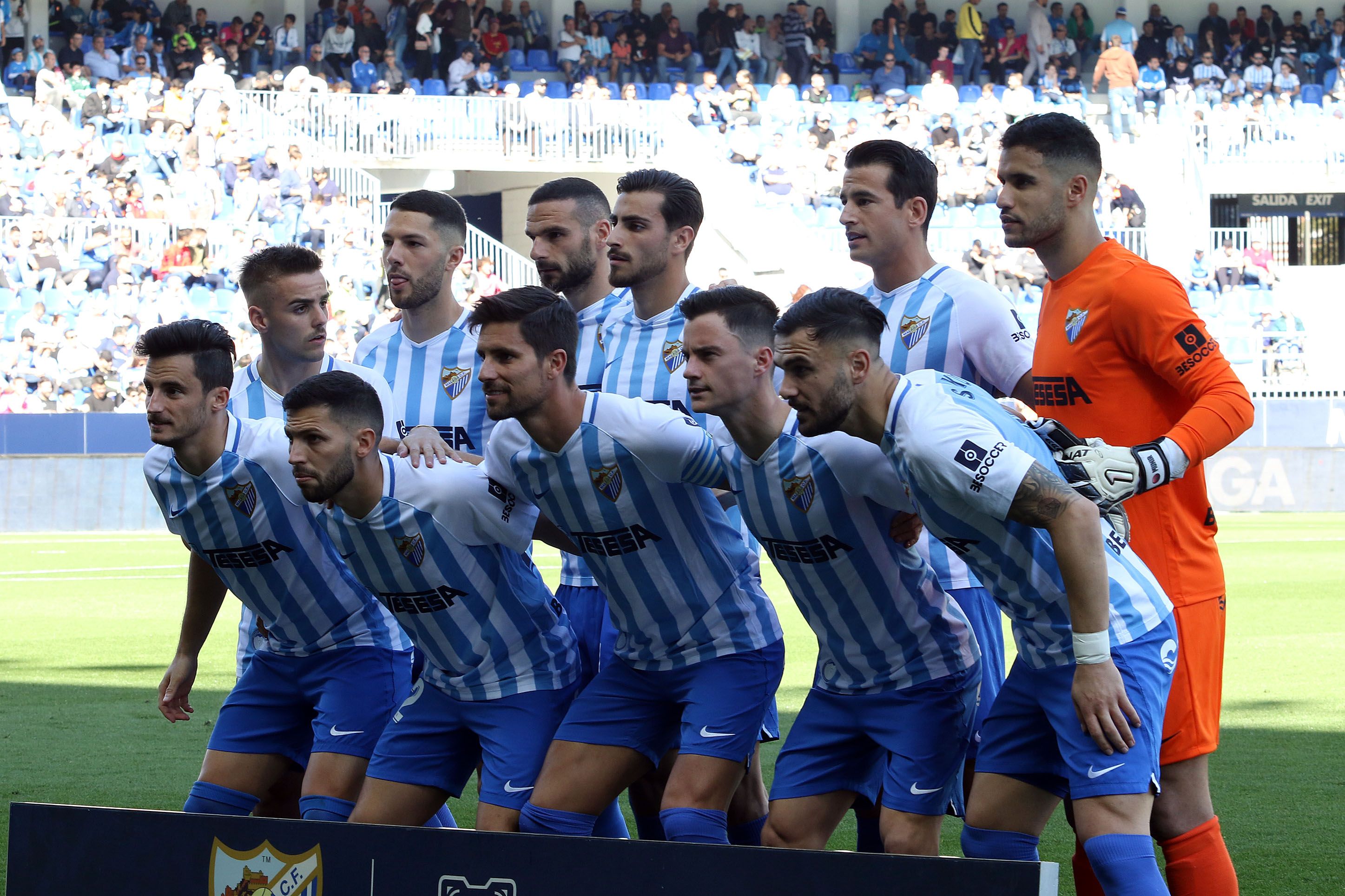 El once inicial del Málaga ante el Zaragoza (Fotos: Paco Rodríguez)