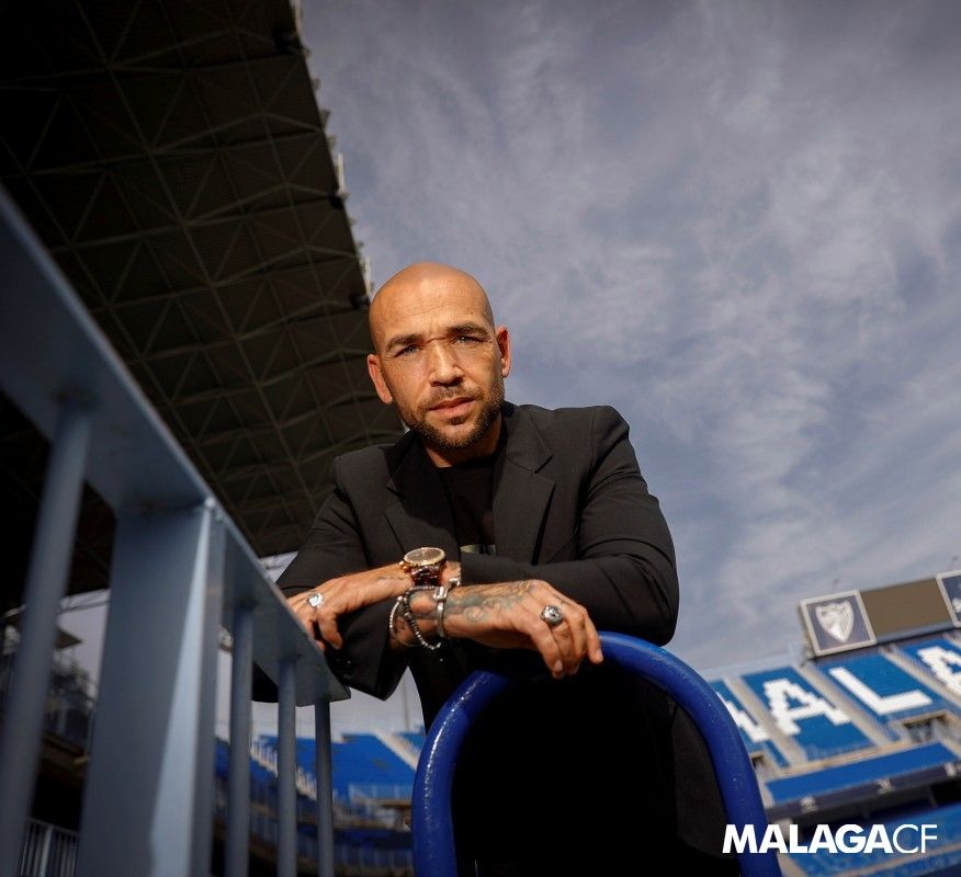 Manolo Gaspar, en La Rosaleda (Foto: Málaga CF).