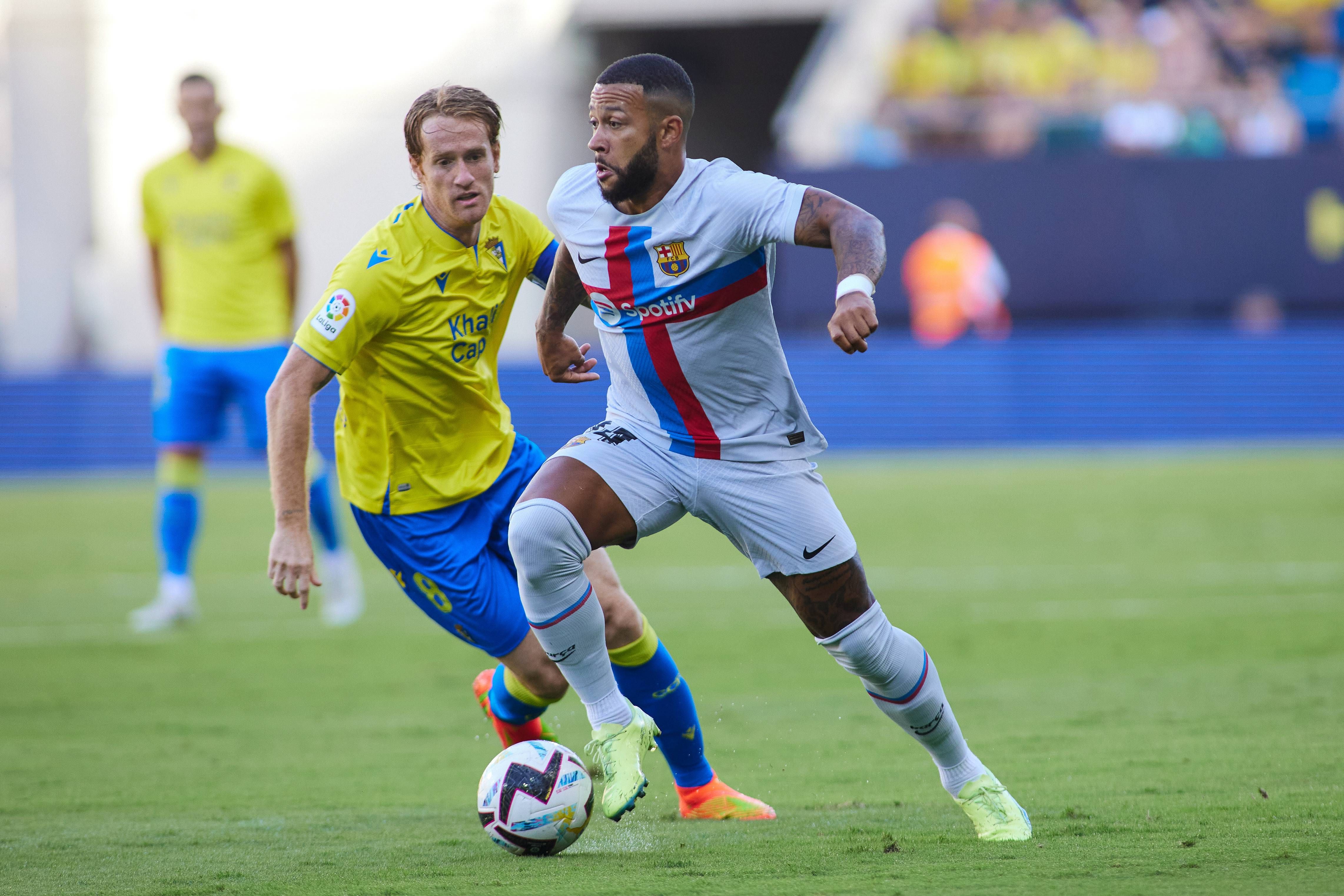 Memphis Depay, en el Cádiz-Barça (Foto: Cordon Press). 