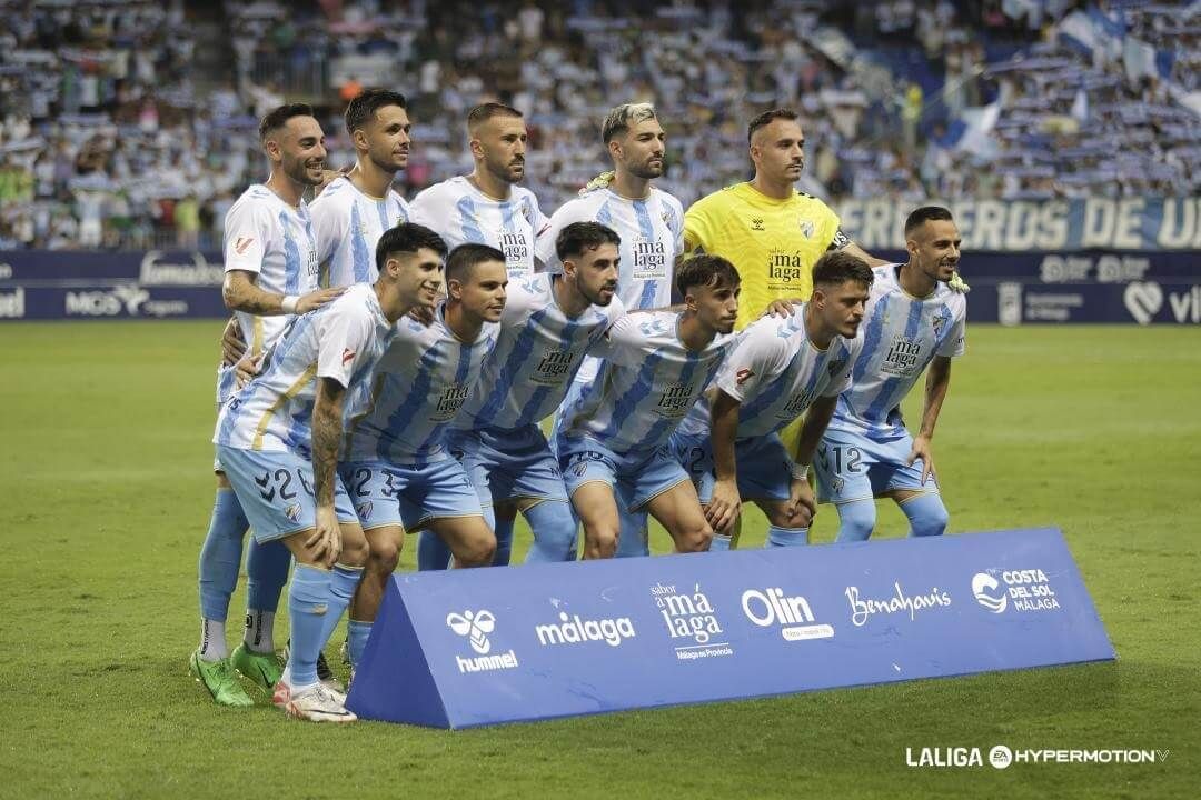 Foto del once inicial del Málaga frente al Albacete.