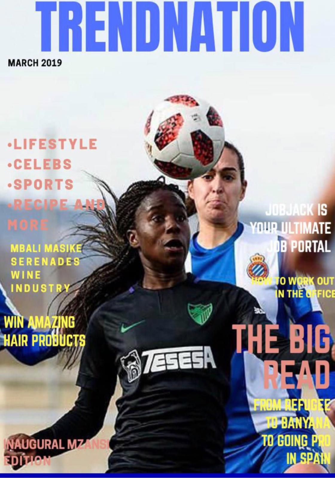 Portada de la revita Trendnation con la malaguista Ode Fulutudilu como protagonista.