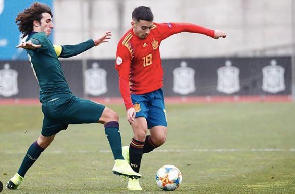  Ramón, durante un España-Italia sub 19 en 2020.