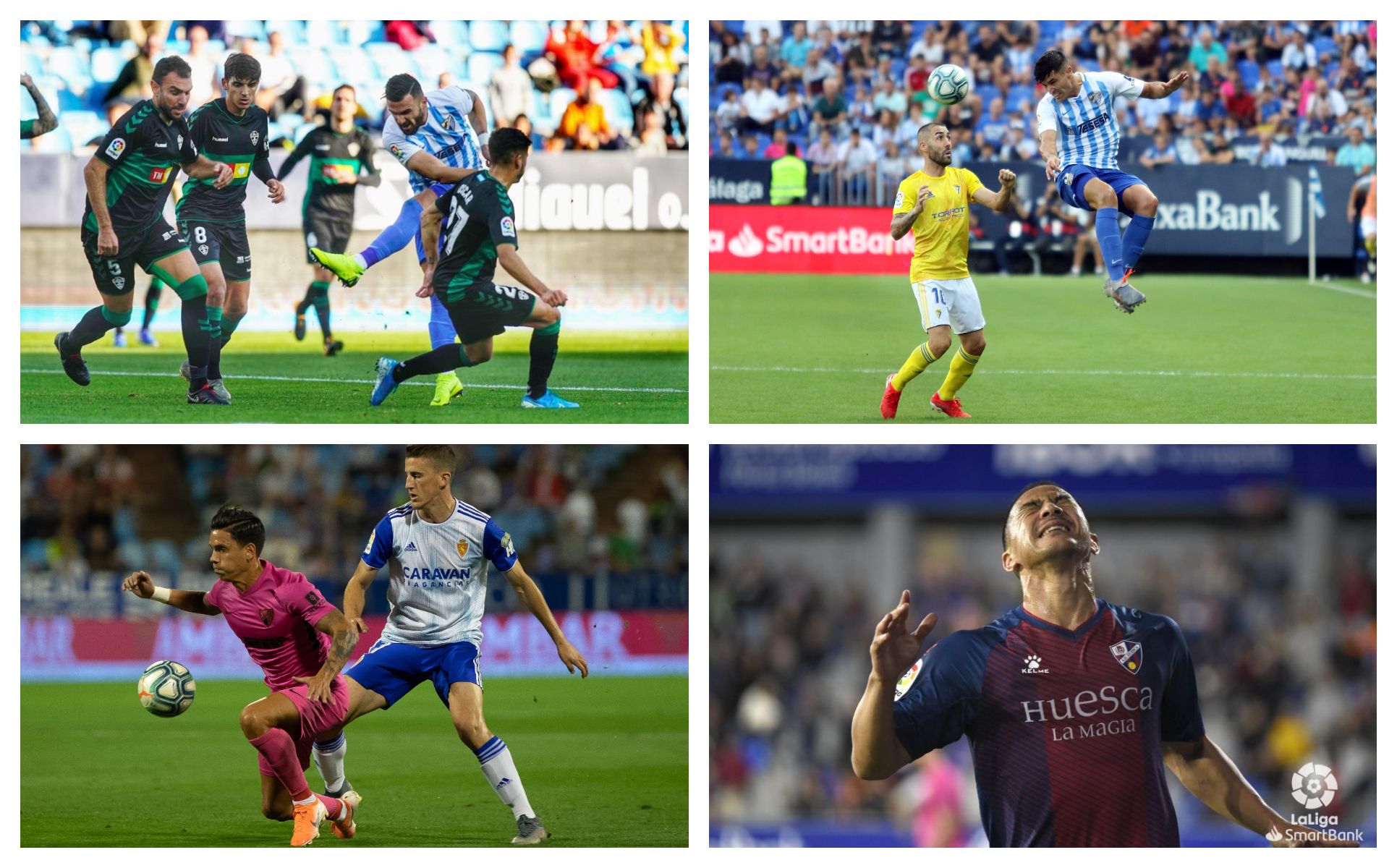 Varias imágenes de los partidos de ida ante los próximos rivales del Málaga.