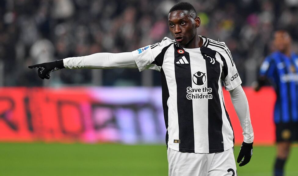 Kolo Muani durante un partido con la Juventus.