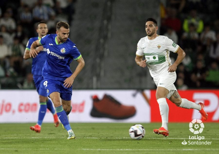 Borja Mayoral, en el Elche-Getafe (Foto: LaLiga).