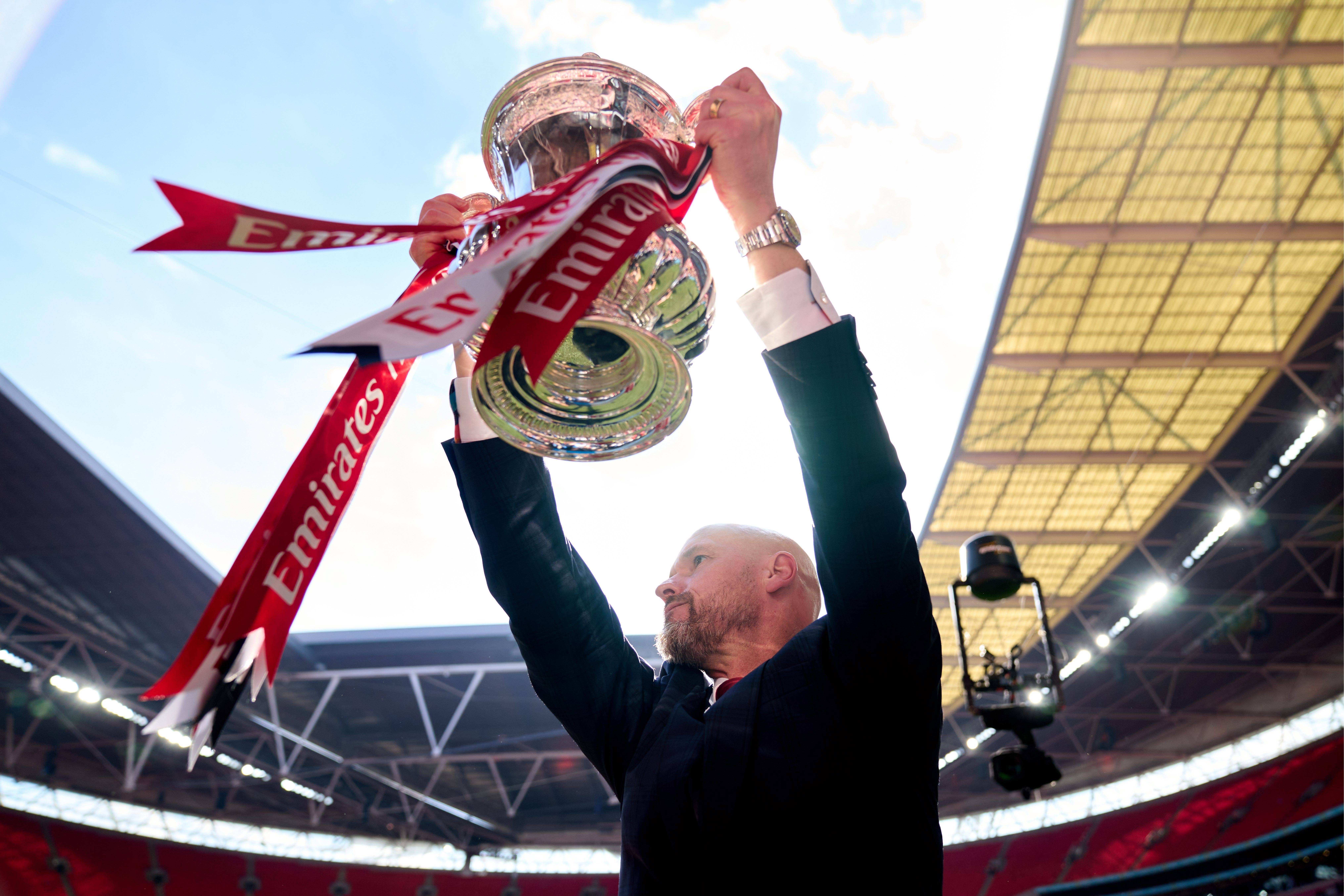 Erik Ten Hag, celebrando el título de FA Cup (Cordon Press)
