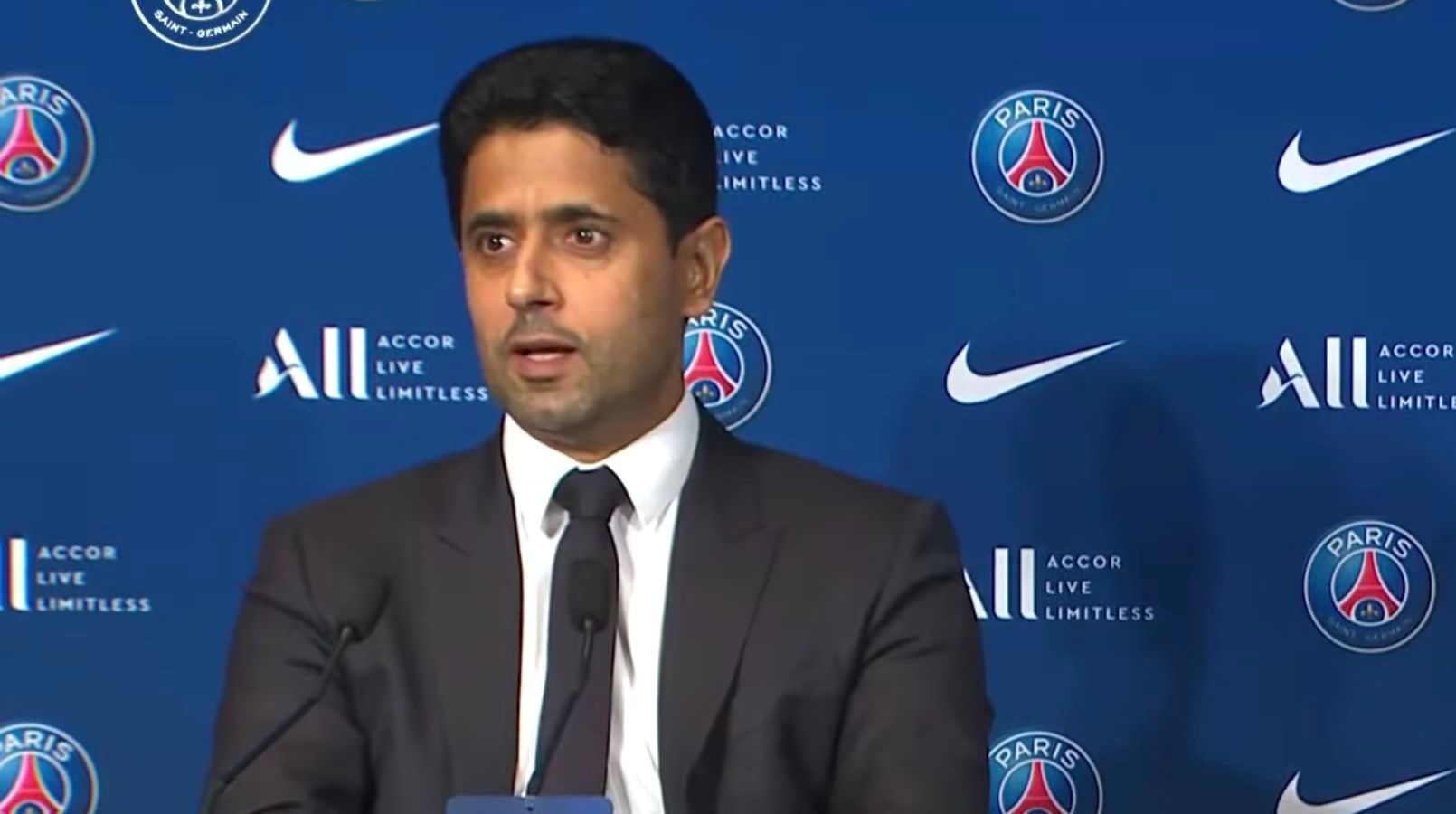  Al-Khelaifi, durante una rueda de prensa.