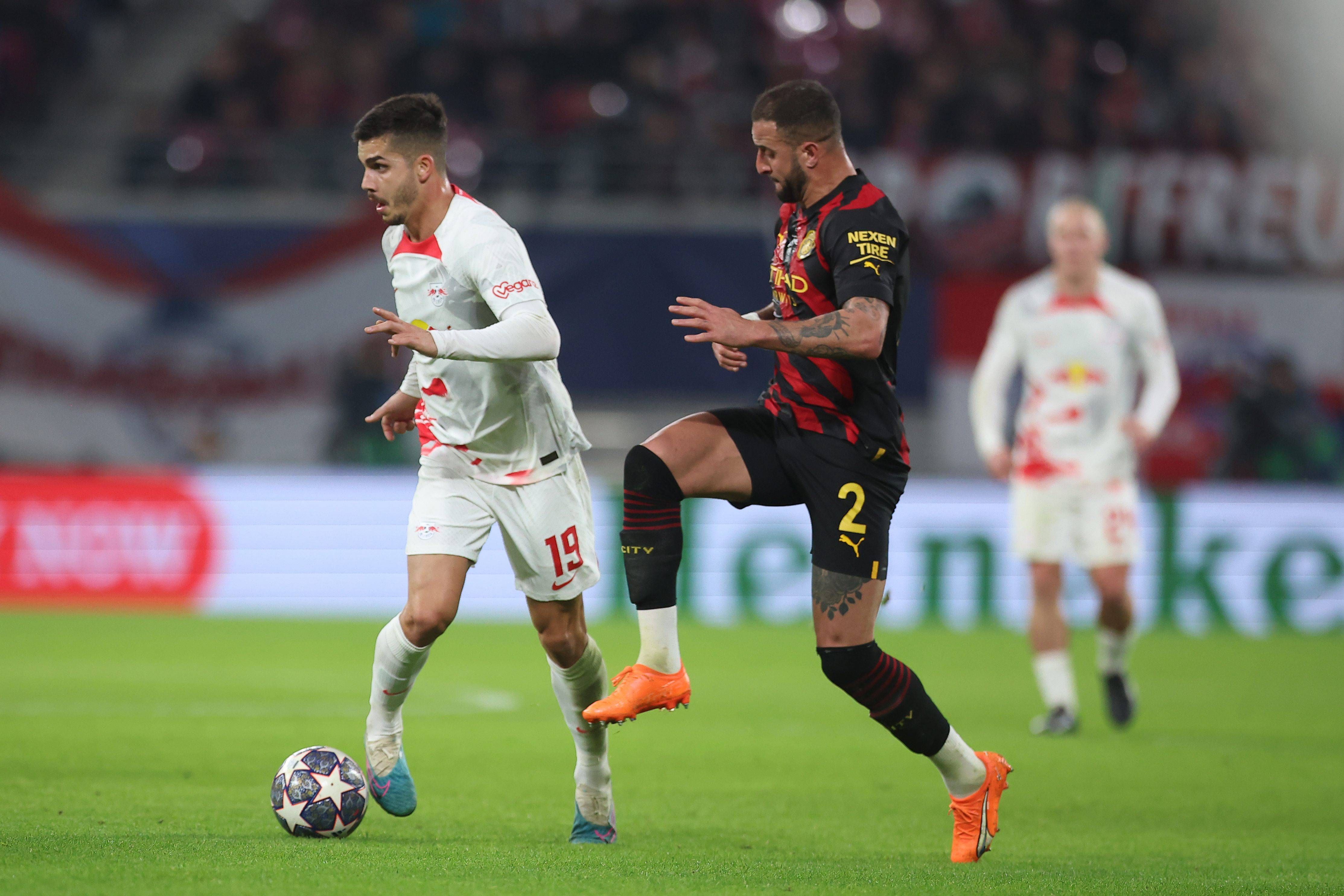André Silva, durante un partido con el Leipzig (Foto: Cordon Press).