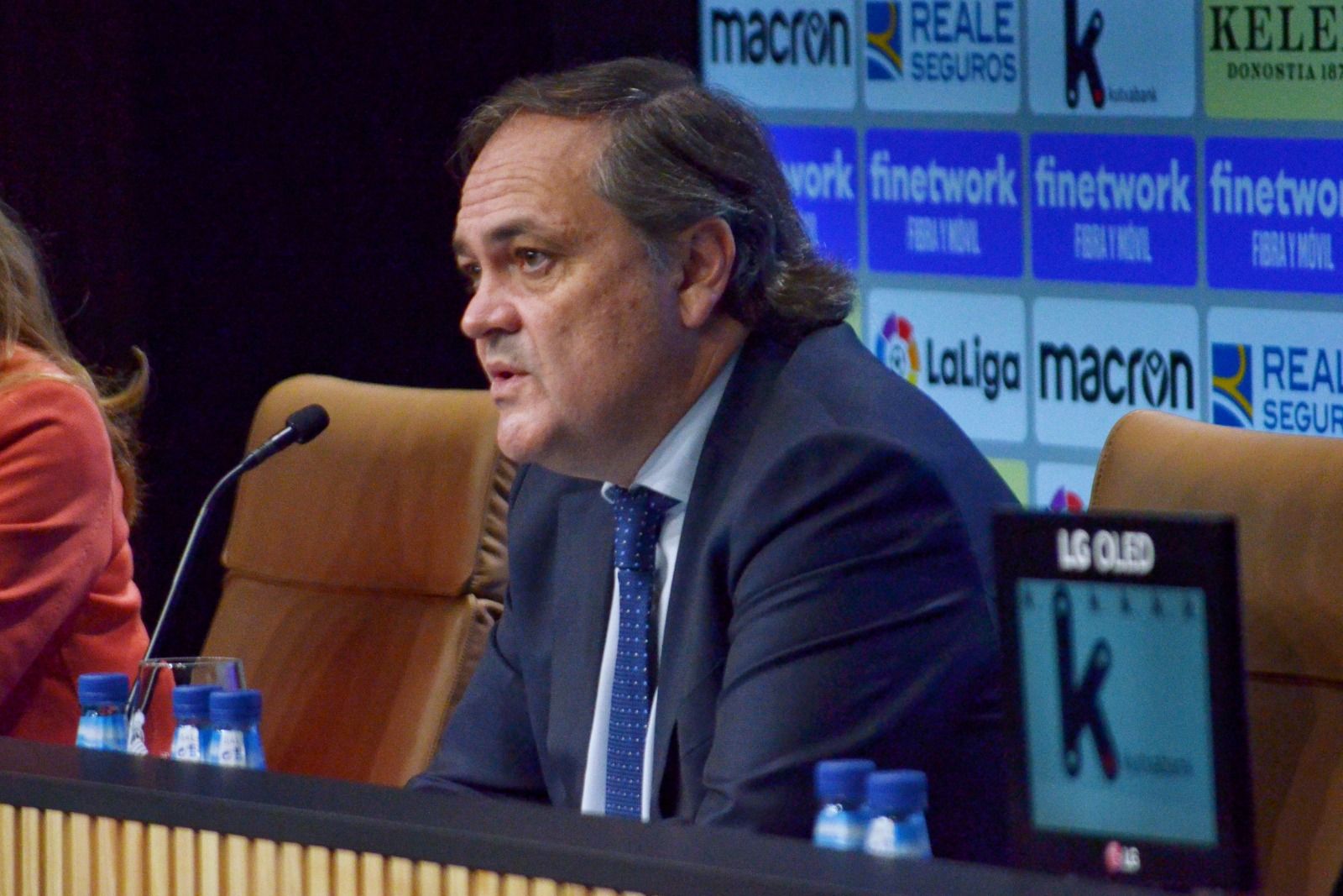  Jokin Aperribay, presidente de la Real Sociedad, en rueda de prensa.