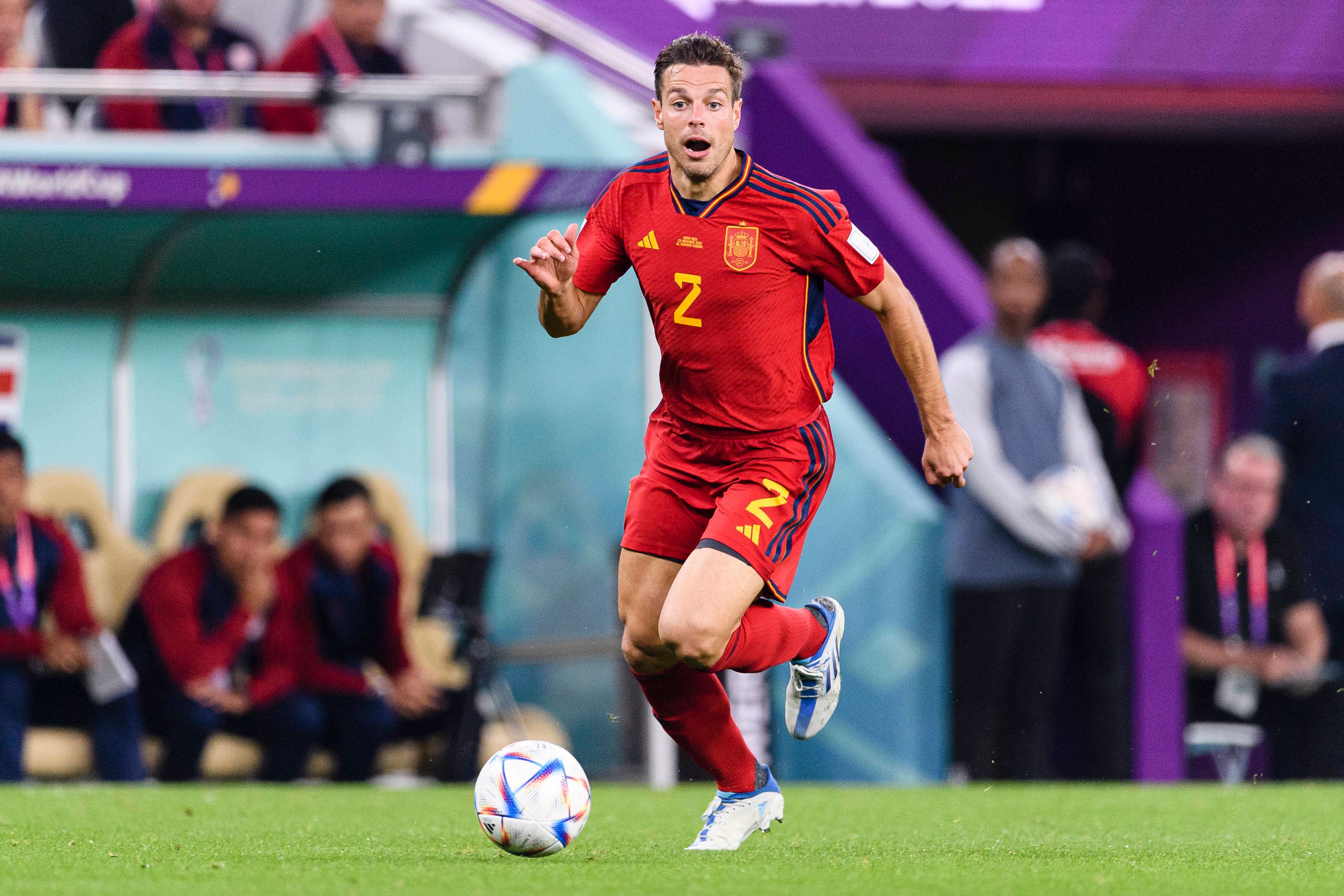  César Azpilicueta, en el España-Japón del Mundial de Qatar.