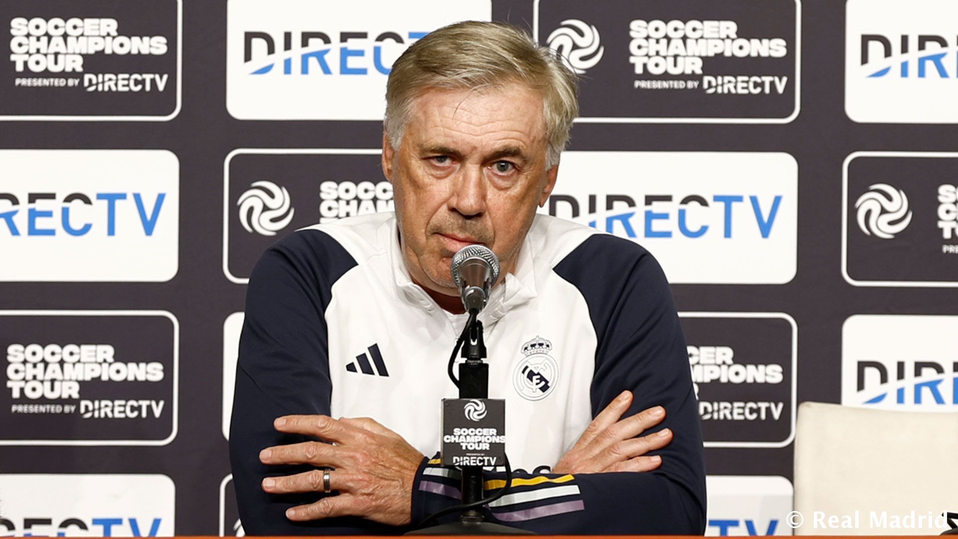 Carlo Ancelotti, en sala de prensa (Foto: RM).