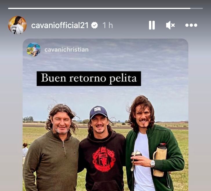Cavani se despide de su familia