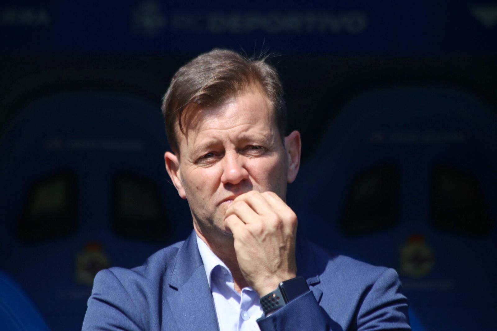  Manu Mosquera, en Riazor durante el Dépor-Extremadura.