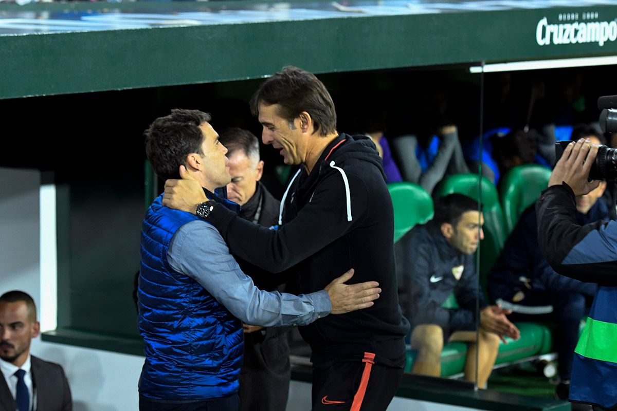 Julen Lopetegui y Rubi, durante el Betis-Sevilla.