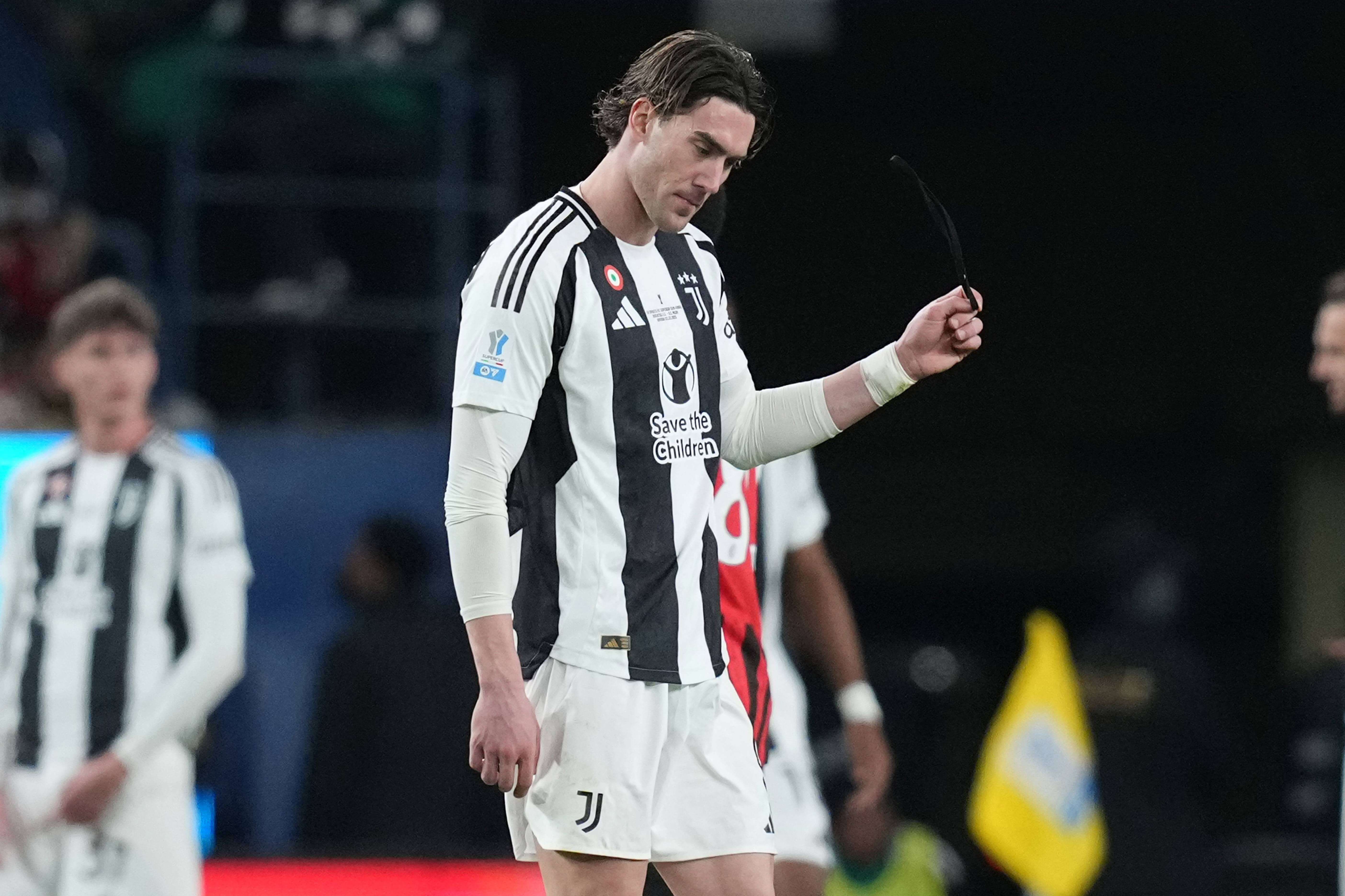 Dusan Vlahovic, durante un partido de la Juventus.