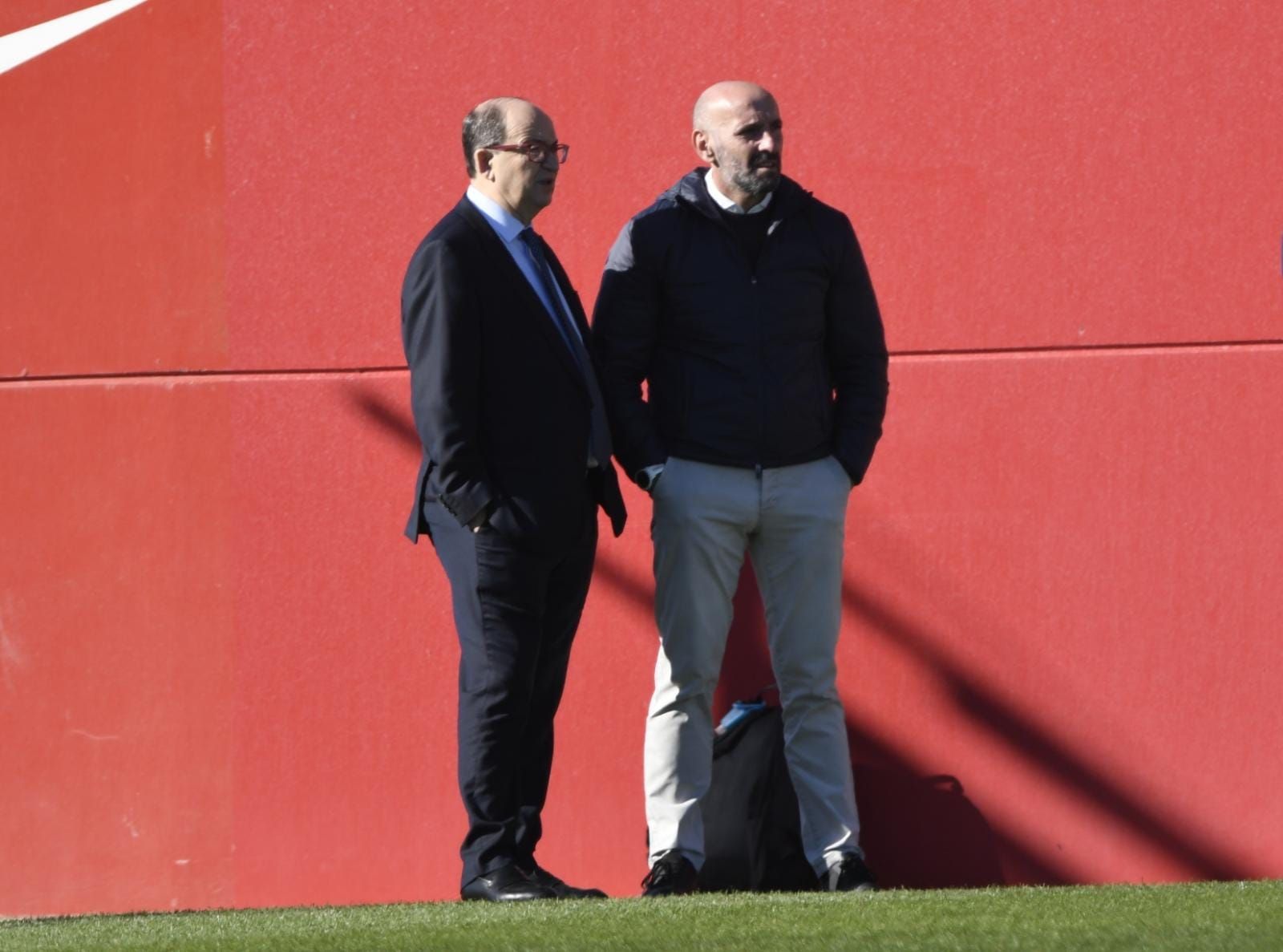  José Castro y Monchi, en un entrenamiento del Sevilla.