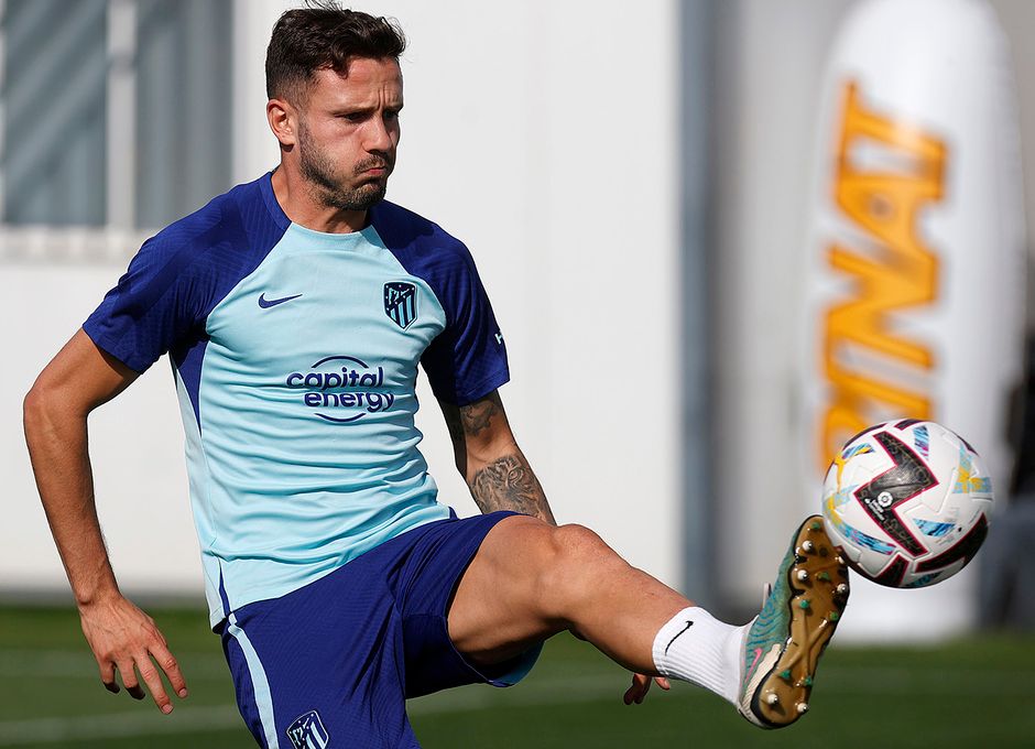 Saúl Ñíguez, en una sesión del Atlético de Madrid.