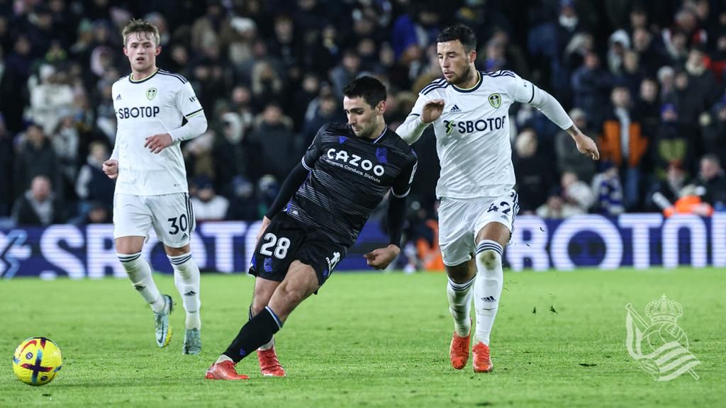 Ander Martín, ante el Leeds United (Foto: Real Sociedad).